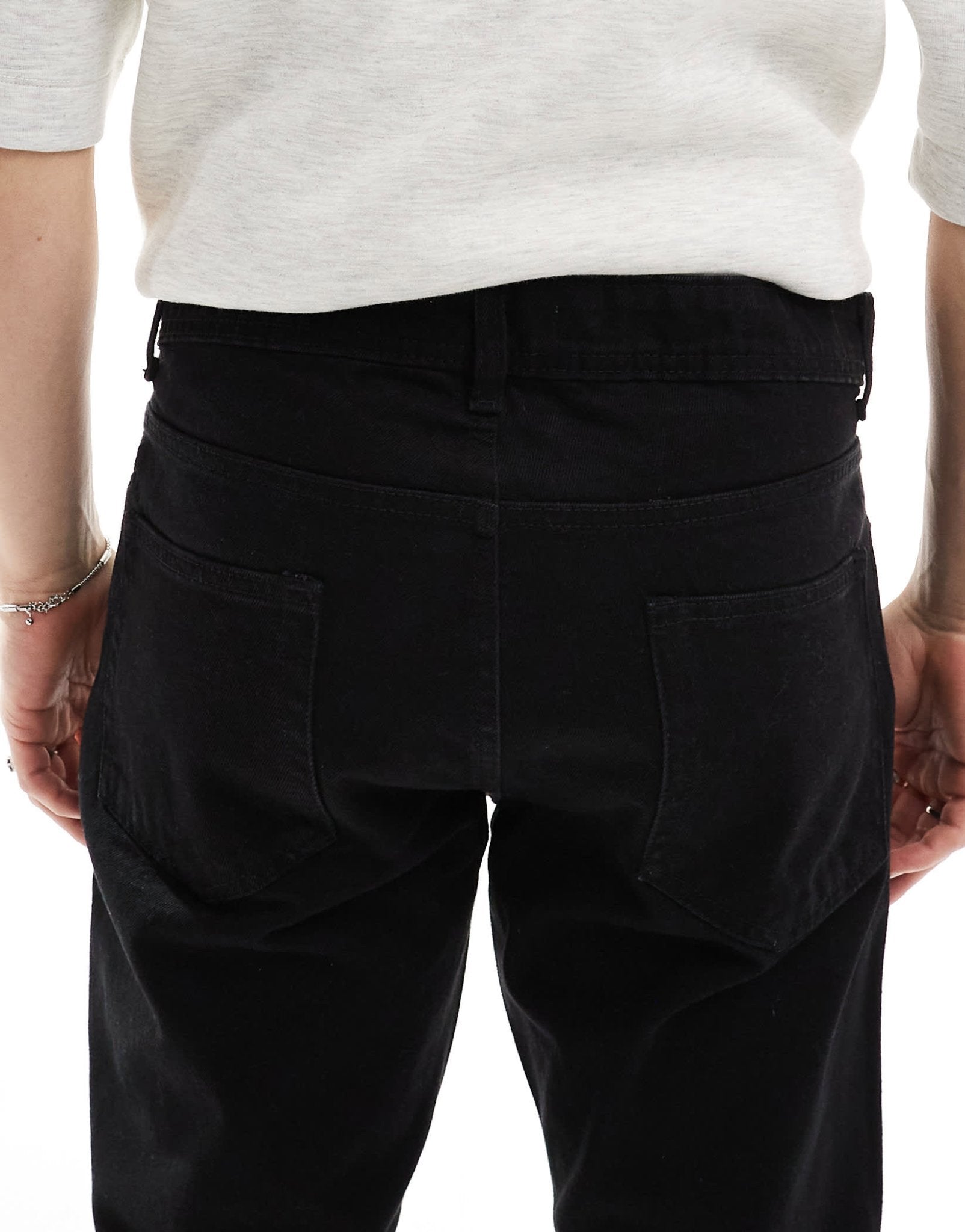 DTT rigid cropped tapered fit jeans in black - ASOS Sample Sale