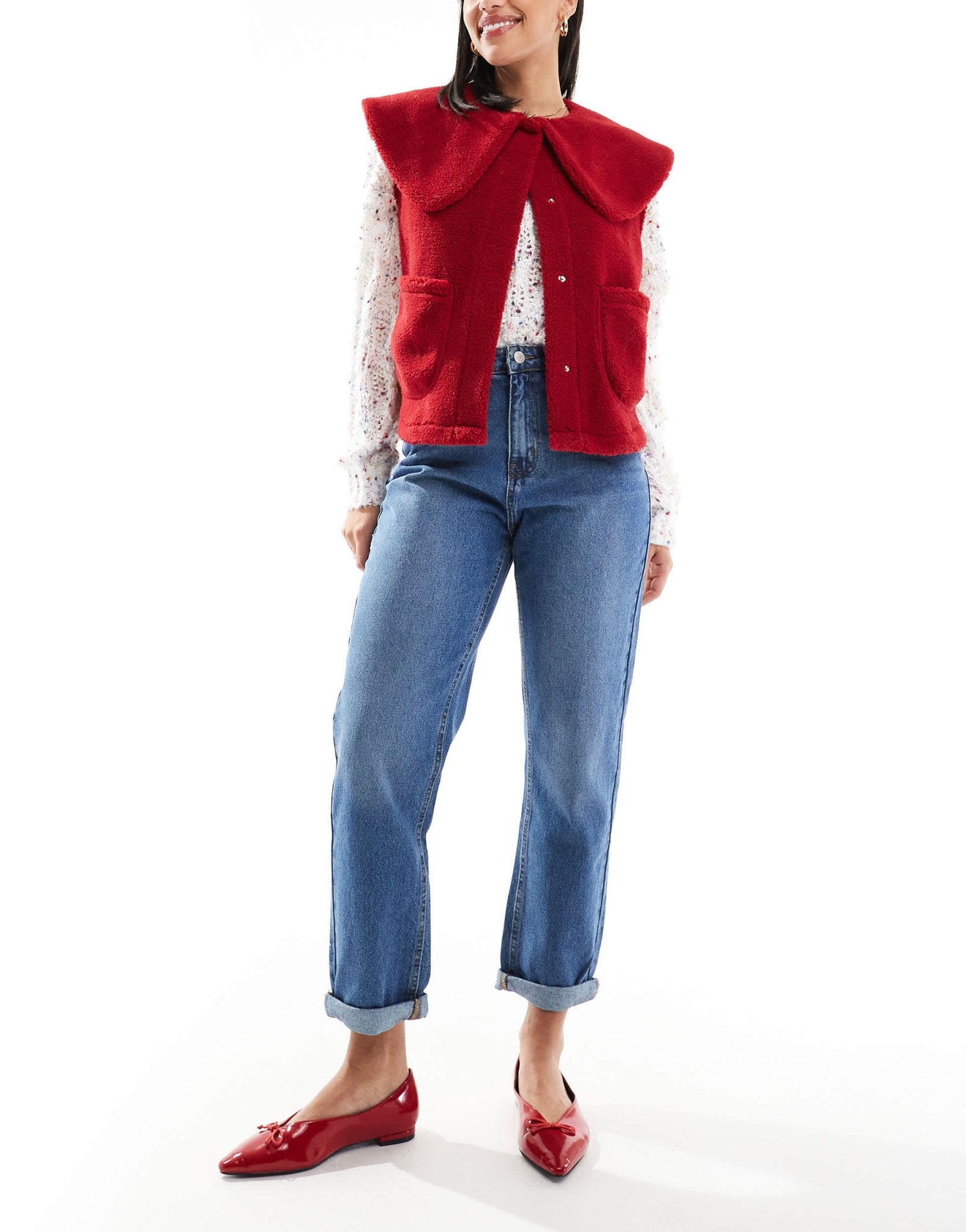 DTT Veron relaxed fit mom jeans in mid blue - ASOS Sample Sale