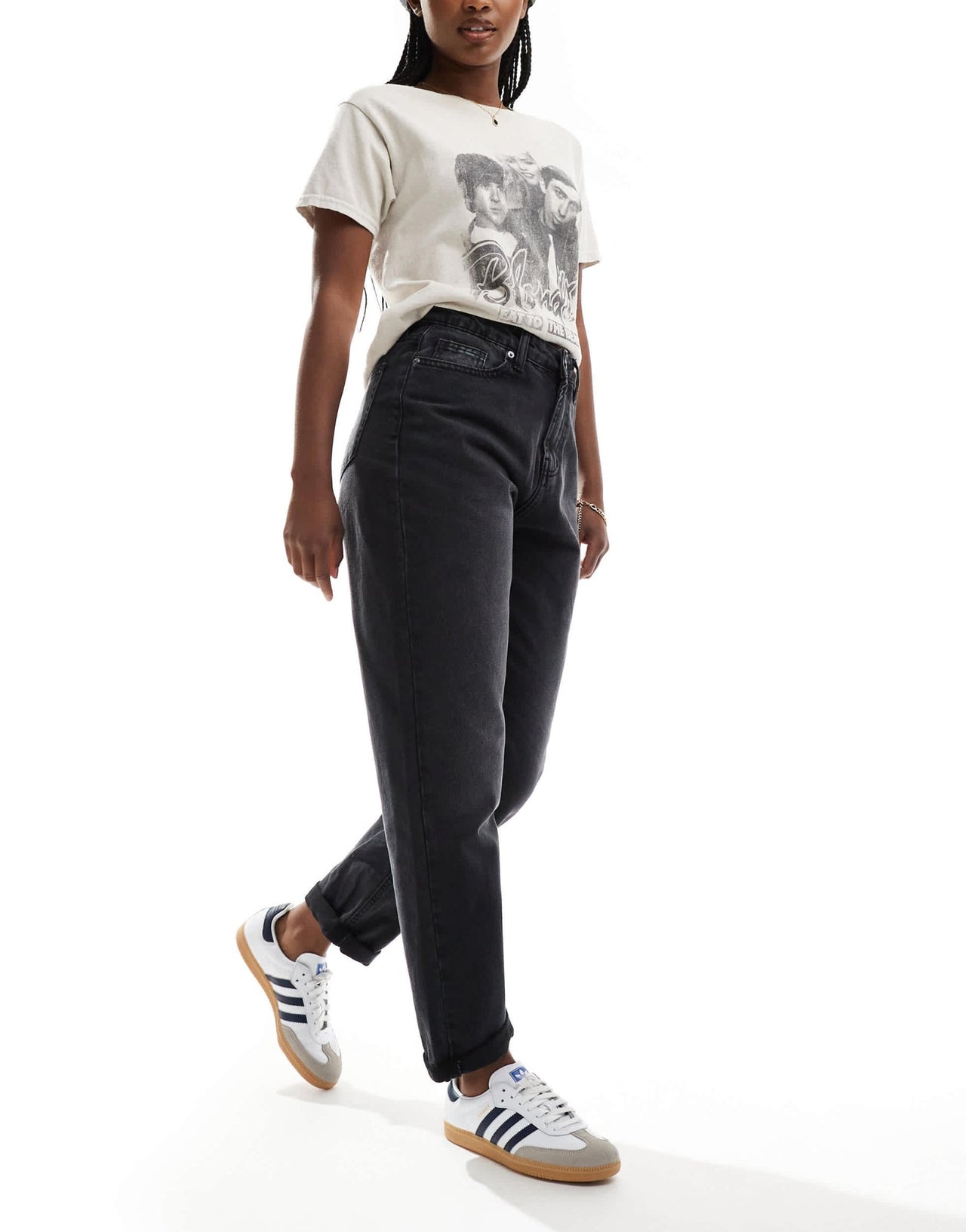 DTT Veron relaxed fit mom jeans in washed black - ASOS Sample Sale