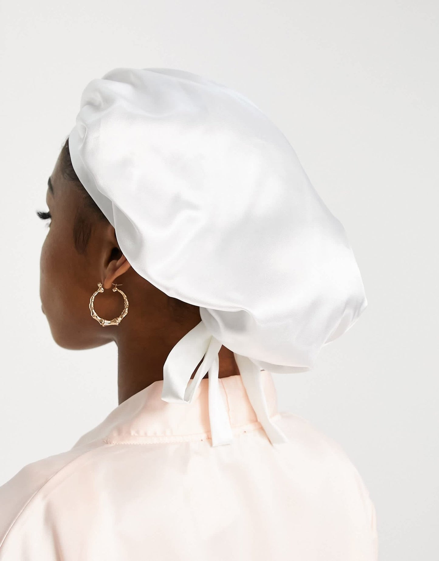Easilocks Classic Satin Bonnet in White - ASOS Sample Sale