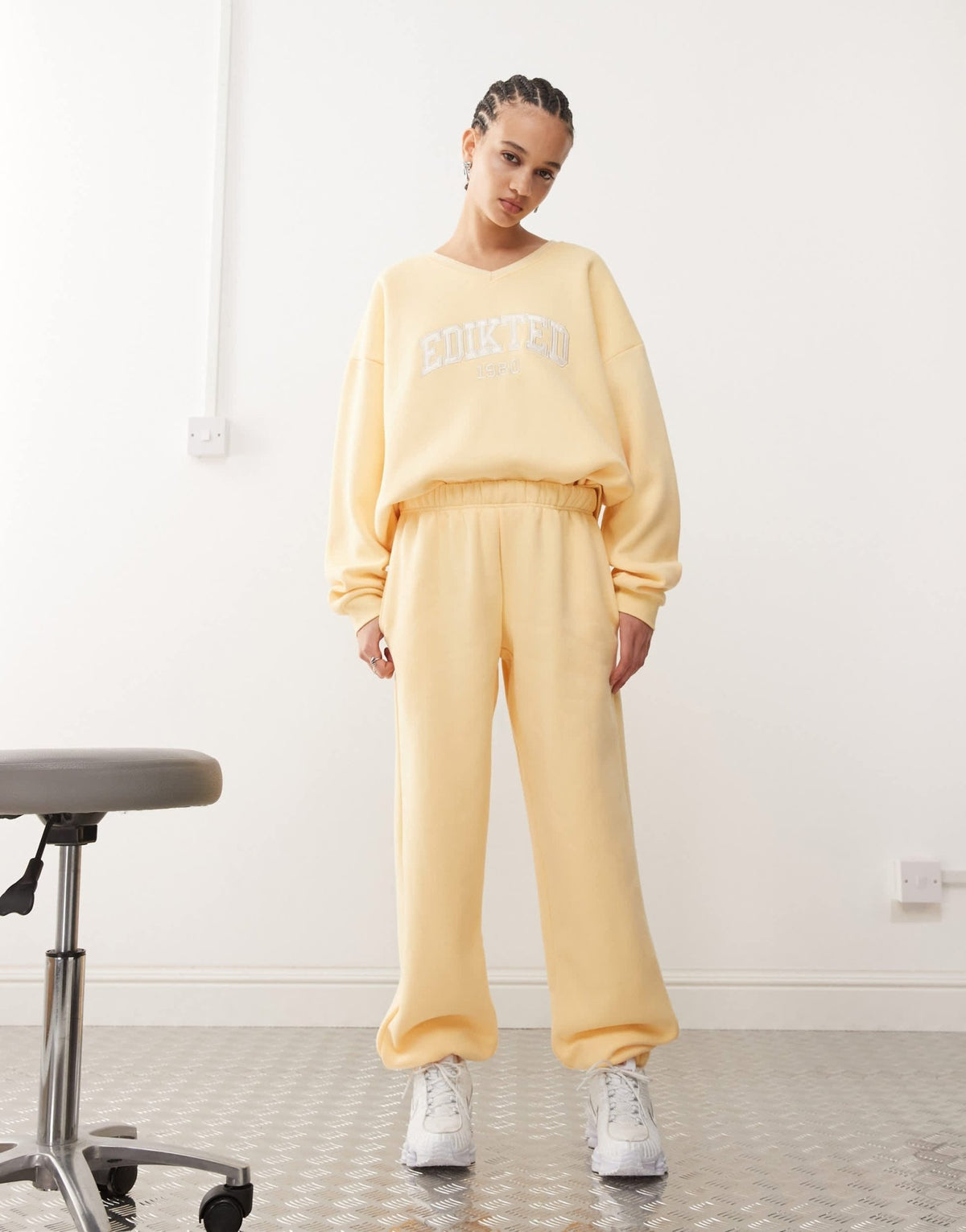 Edikted clark oversized sweatpants in yellow co-ord - ASOS Sample Sale
