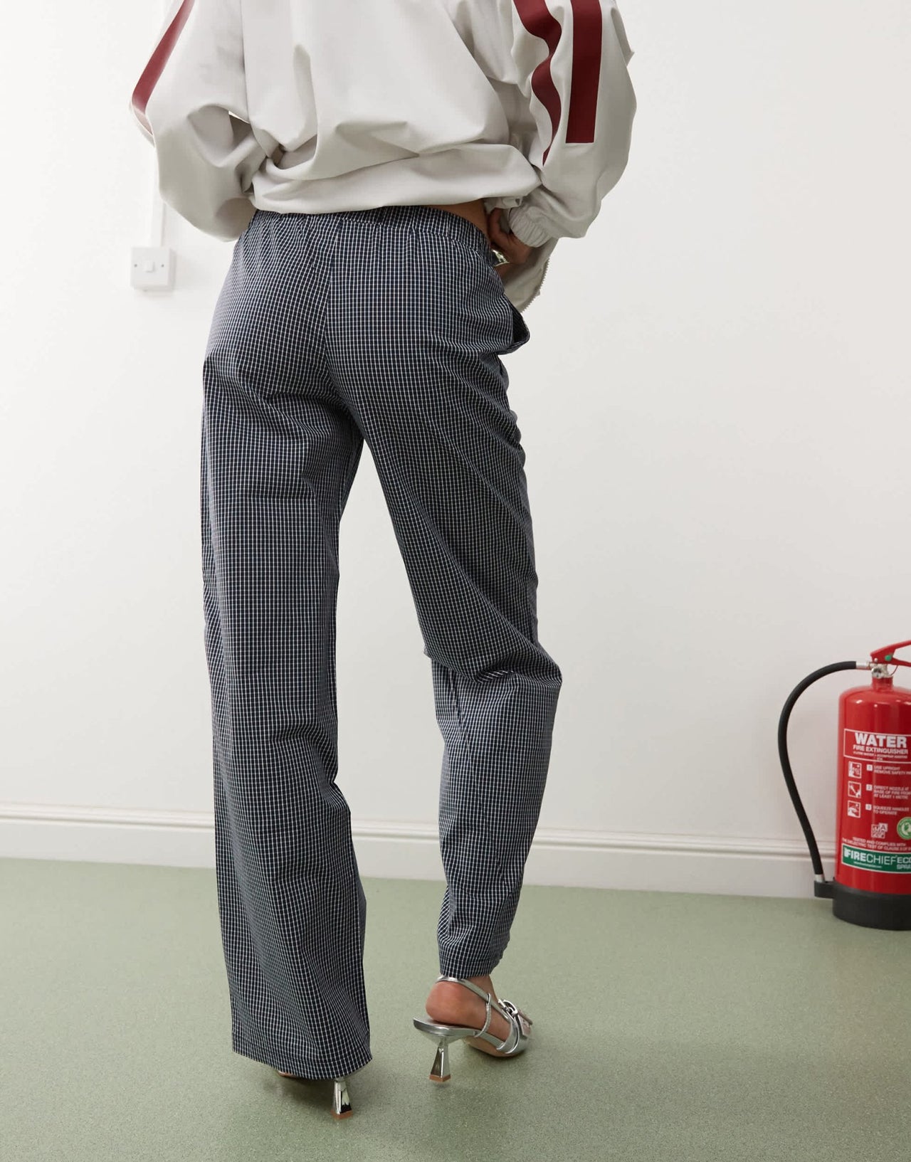 Edikted ellery pull on boxer style trouser in navy check - ASOS Sample Sale