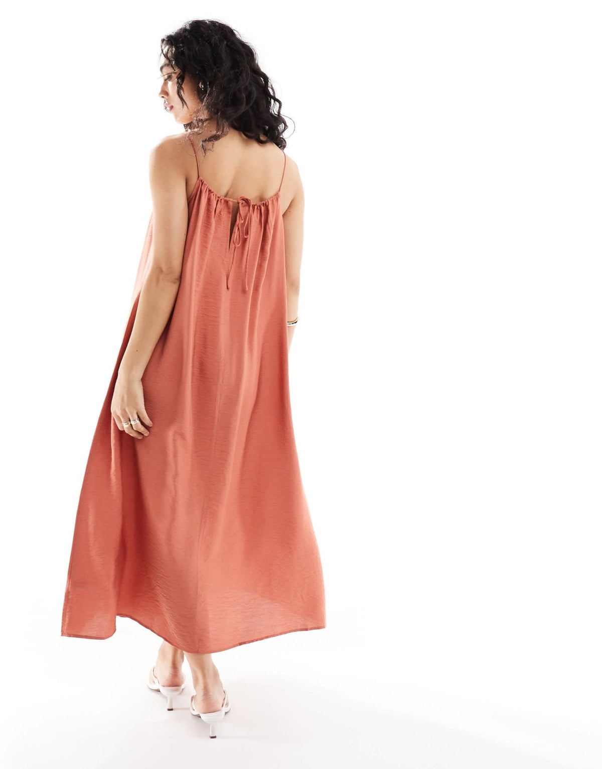 Edited ruched midaxi dress in terracotta - ASOS Sample Sale