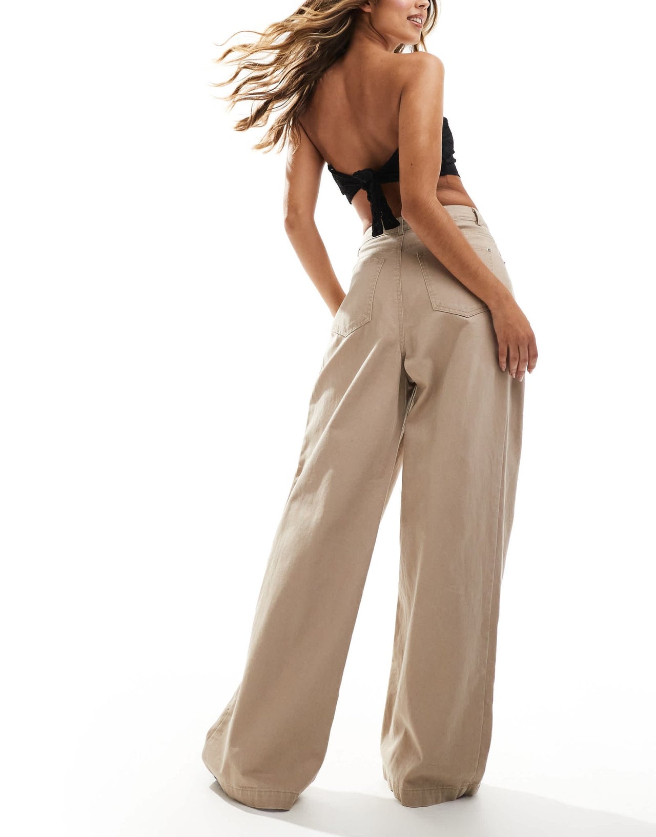 Emory Park balloon high waisted chinos in taupe - ASOS Sample Sale