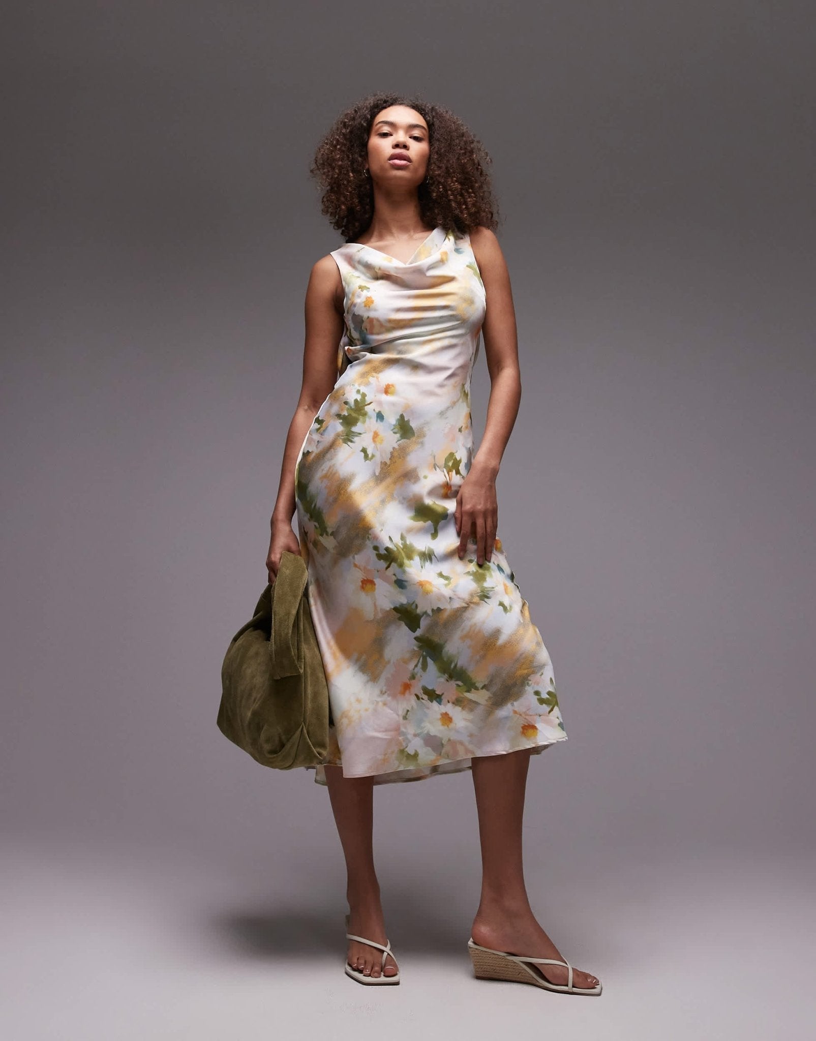 Sample File Word File Emory Park blurred floral cowl neck midi dress in multi – ASOS Sample Sale