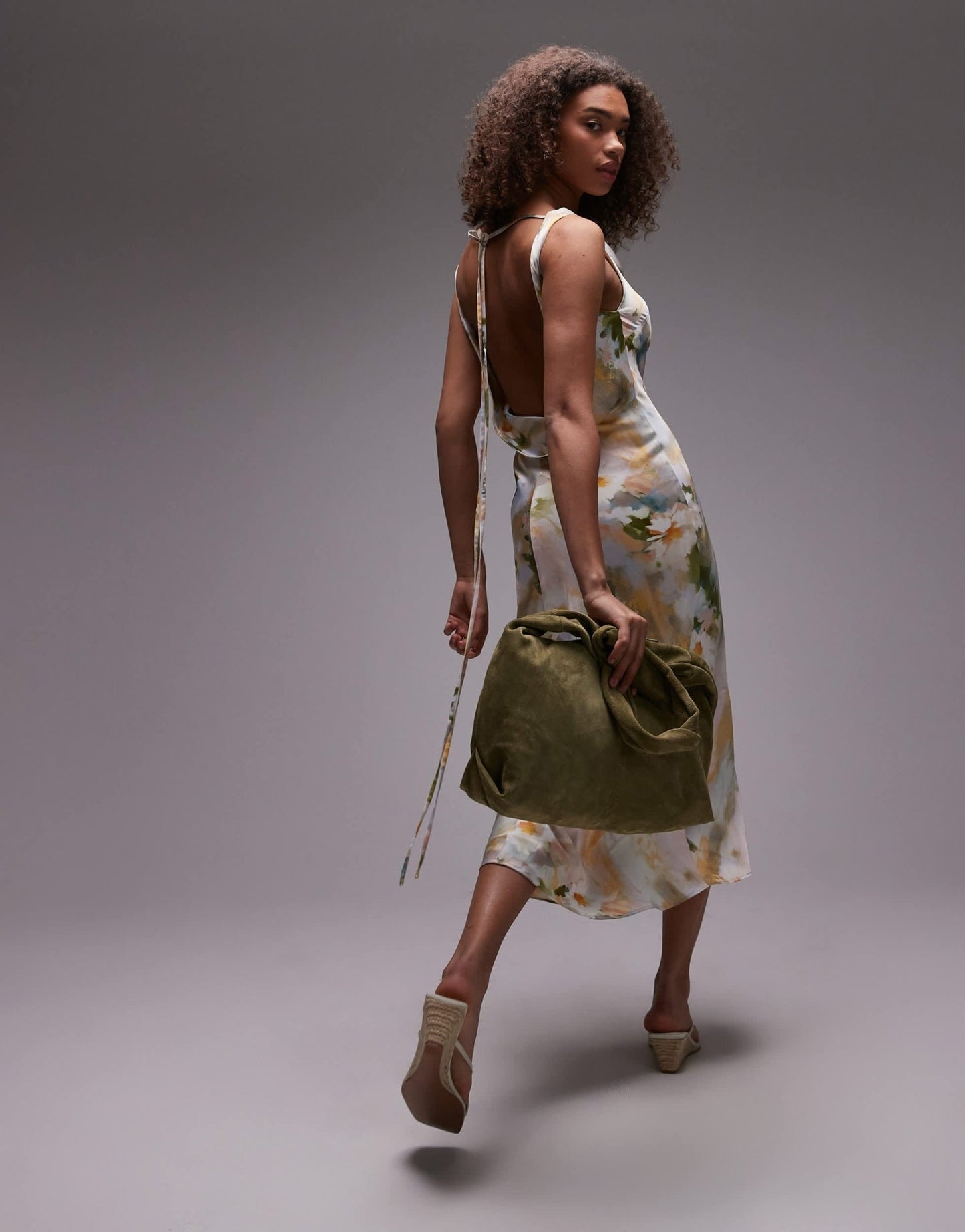 Emory Park blurred floral cowl neck midi dress in multi - ASOS Sample Sale