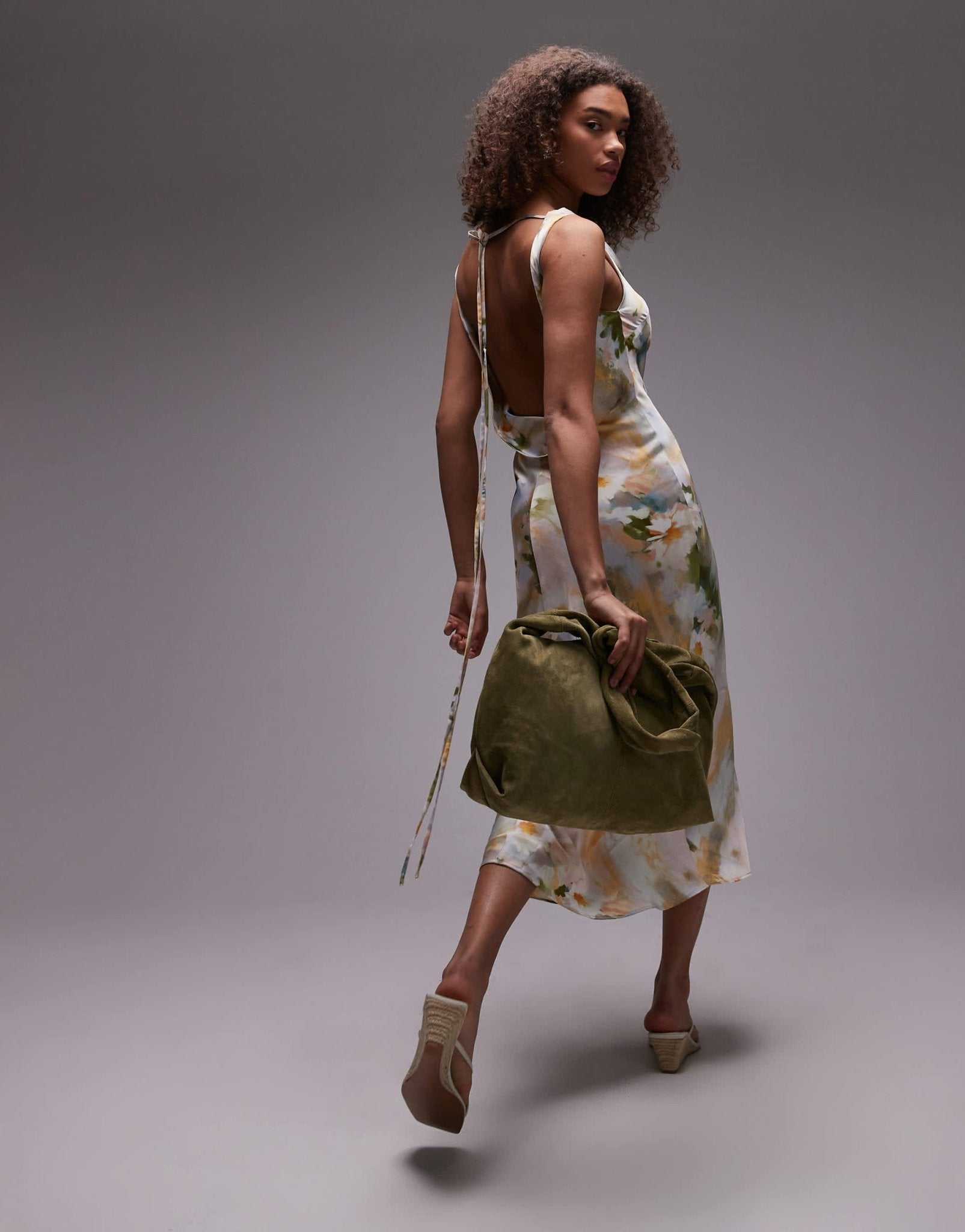 Emory Park blurred floral cowl neck midi dress in multi - ASOS Sample Sale