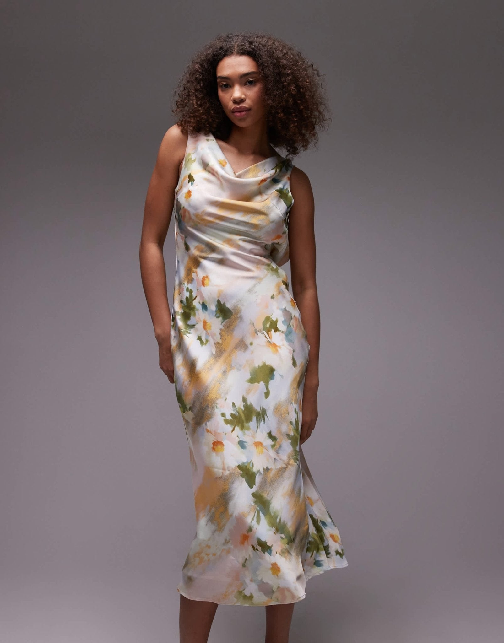 Emory Park blurred floral cowl neck midi dress in multi – ASOS Sample Sale