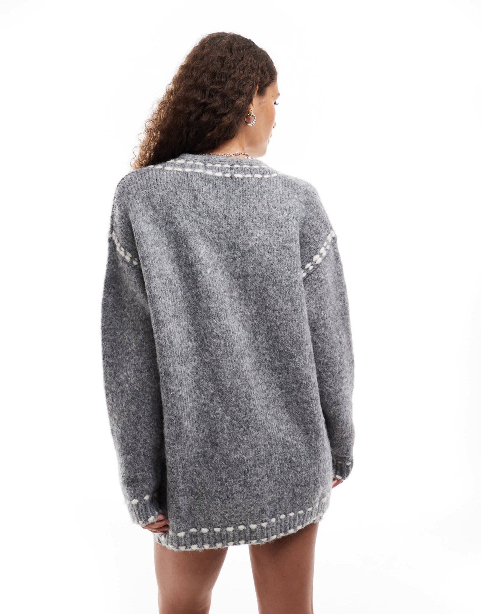 Emory Park longline stitch detail cardigan co - ord in grey - ASOS Sample Sale