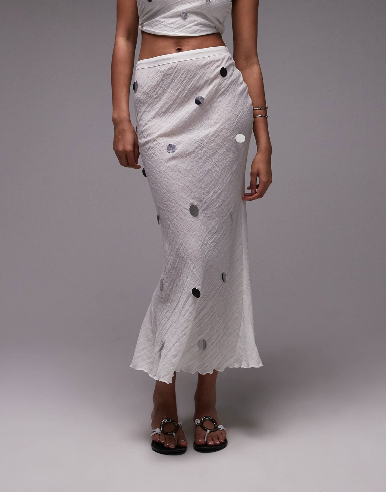 Emory Park sequin applique midi skirt co-ord in white - ASOS Sample Sale