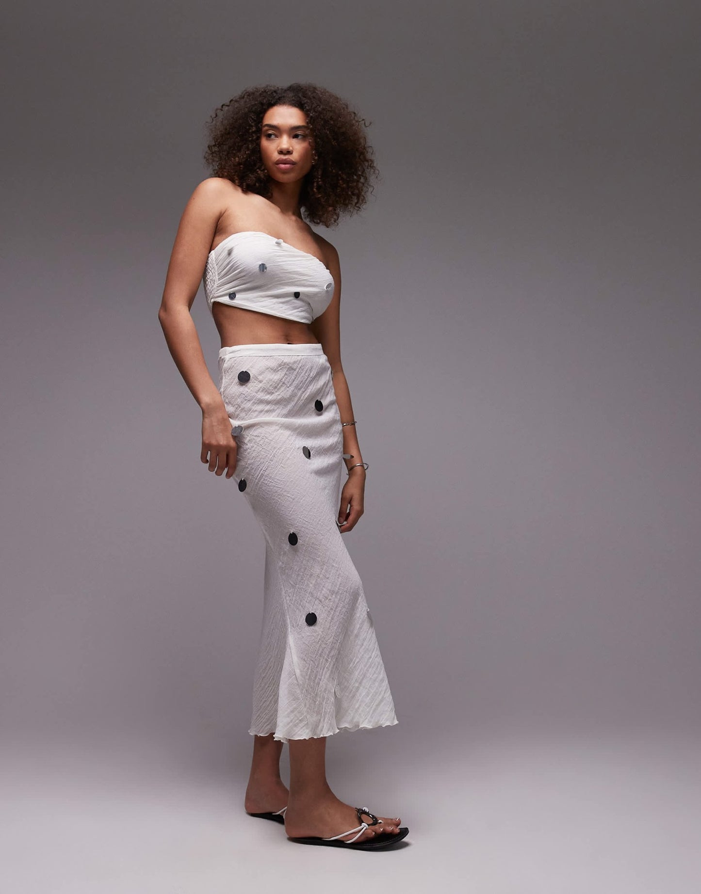 Emory Park sequin applique midi skirt co-ord in white - ASOS Sample Sale