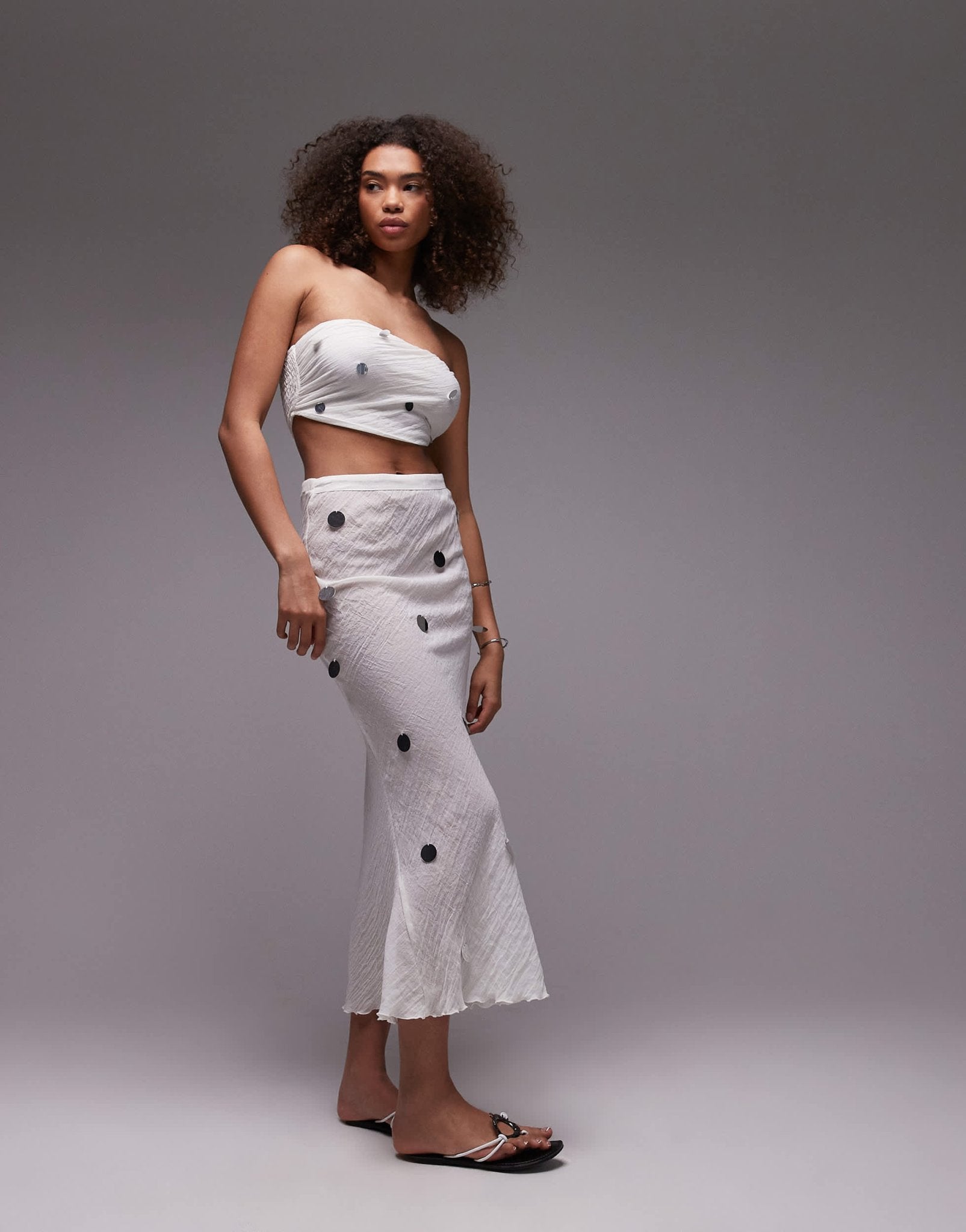 Emory Park sequin applique midi skirt co-ord in white - ASOS Sample Sale