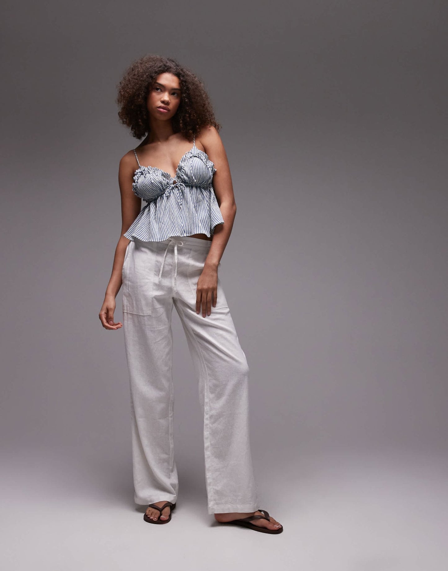 Emory Park striped cami top in blue - ASOS Sample Sale