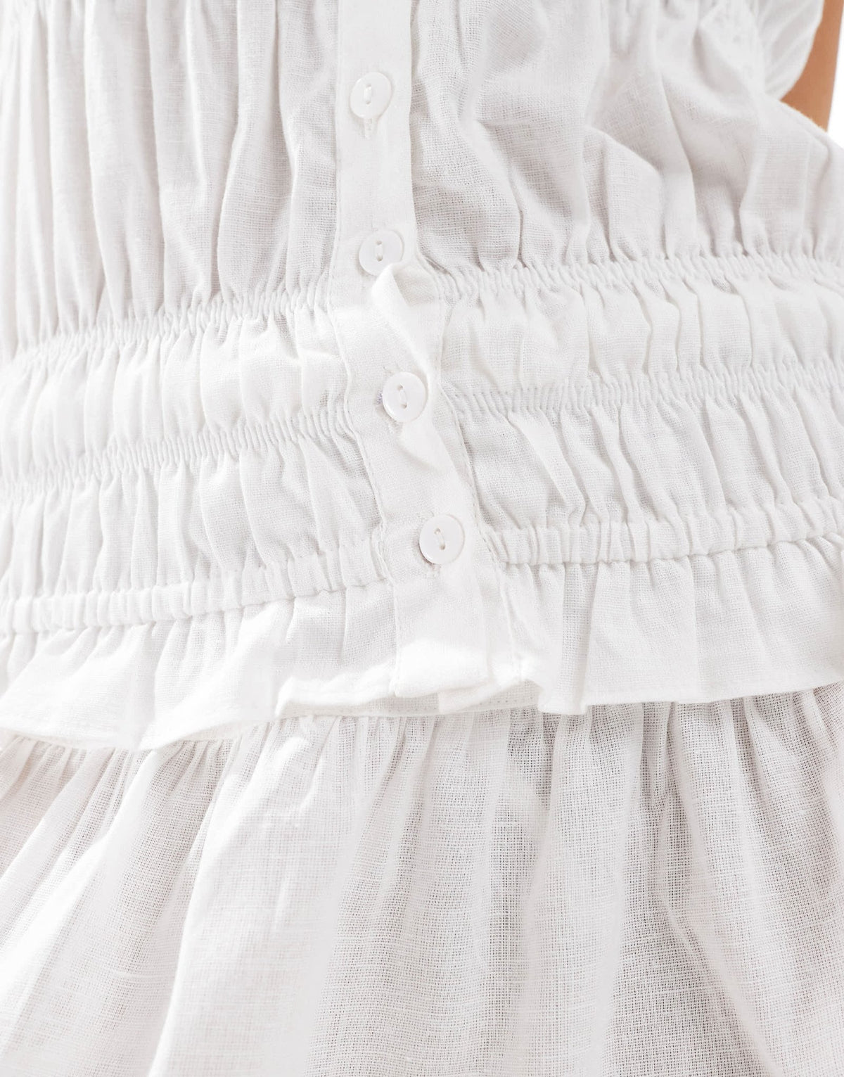 Esmee Exclusive beach crop top with frill trim in white - ASOS Sample Sale