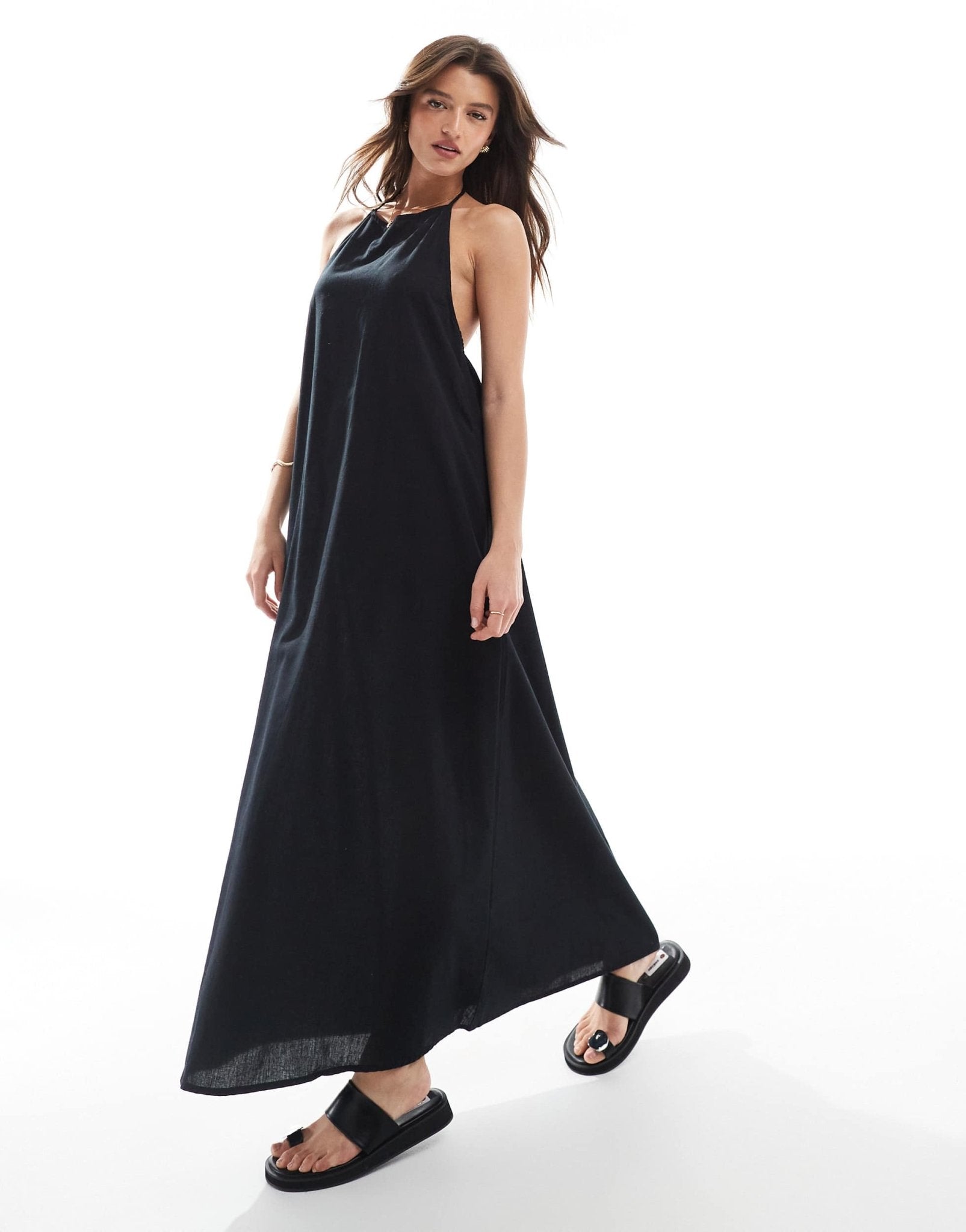 Esmee Exclusive high neck maxi dress in black - ASOS Sample Sale