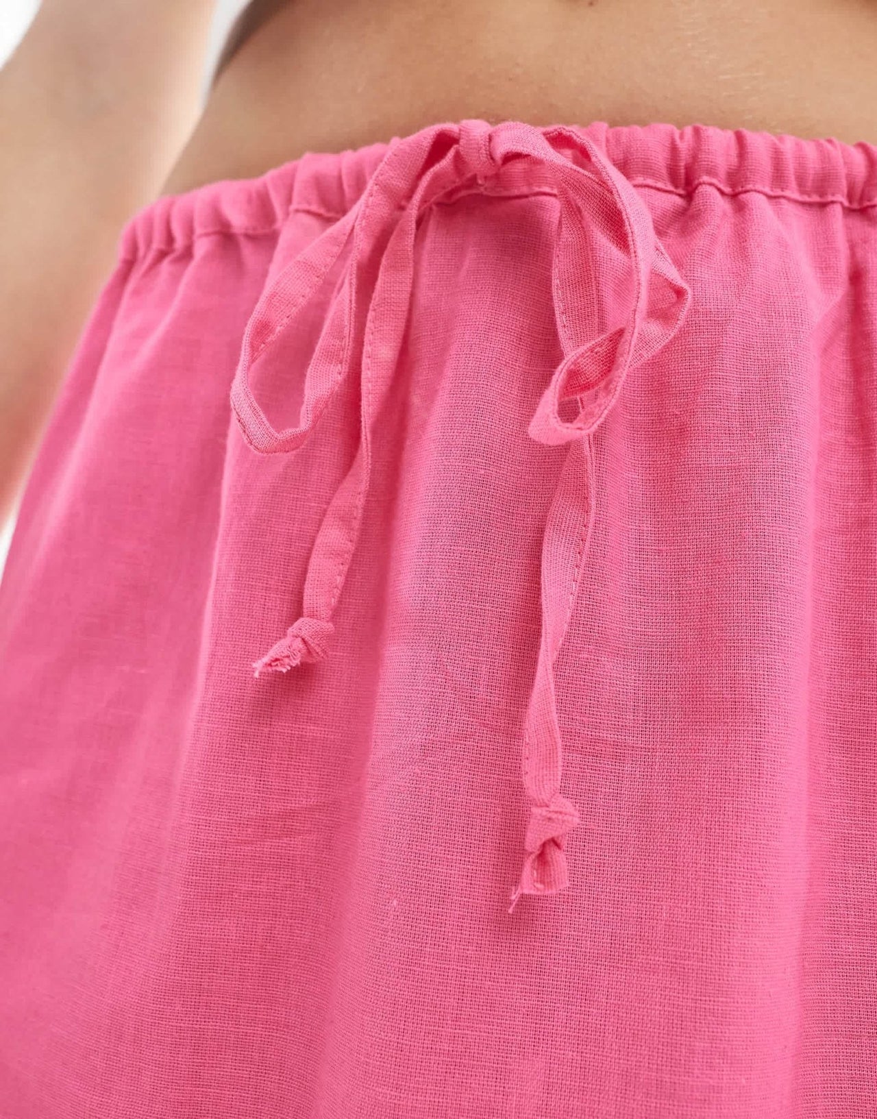 Esmee linen maxi beach skirt co - ord in bright pink - ASOS Sample Sale