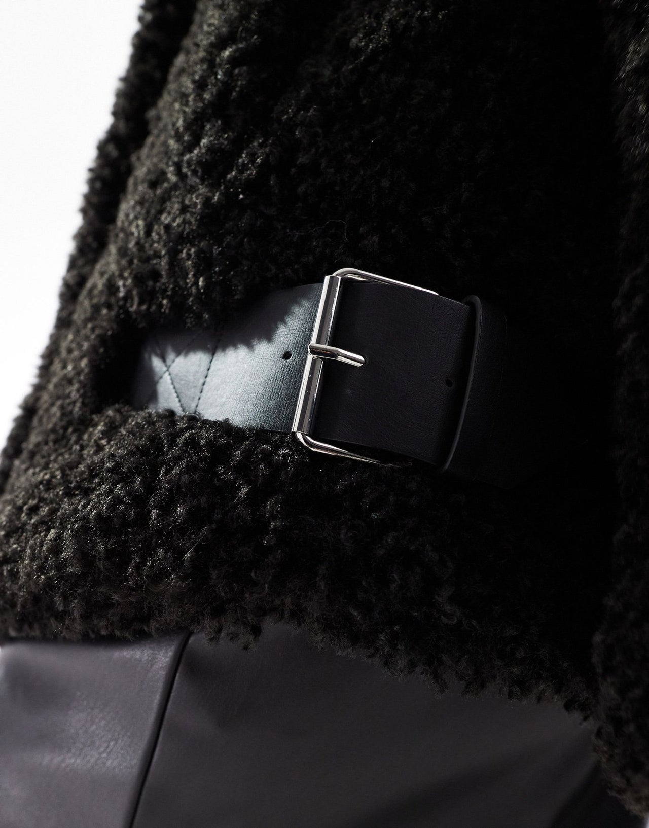 Ever New faux fur casual coat in black - ASOS Sample Sale