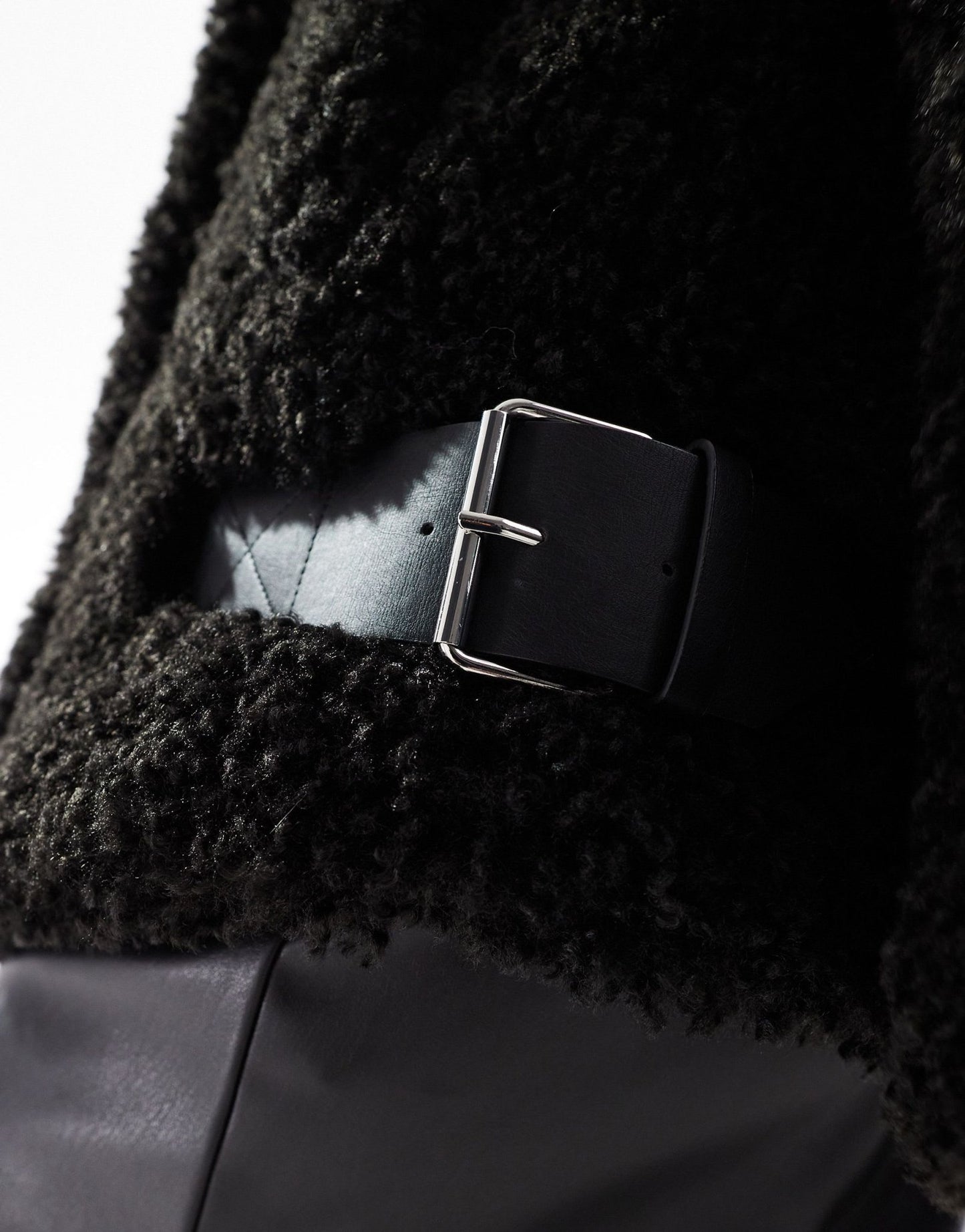 Ever New faux fur casual coat in black - ASOS Sample Sale