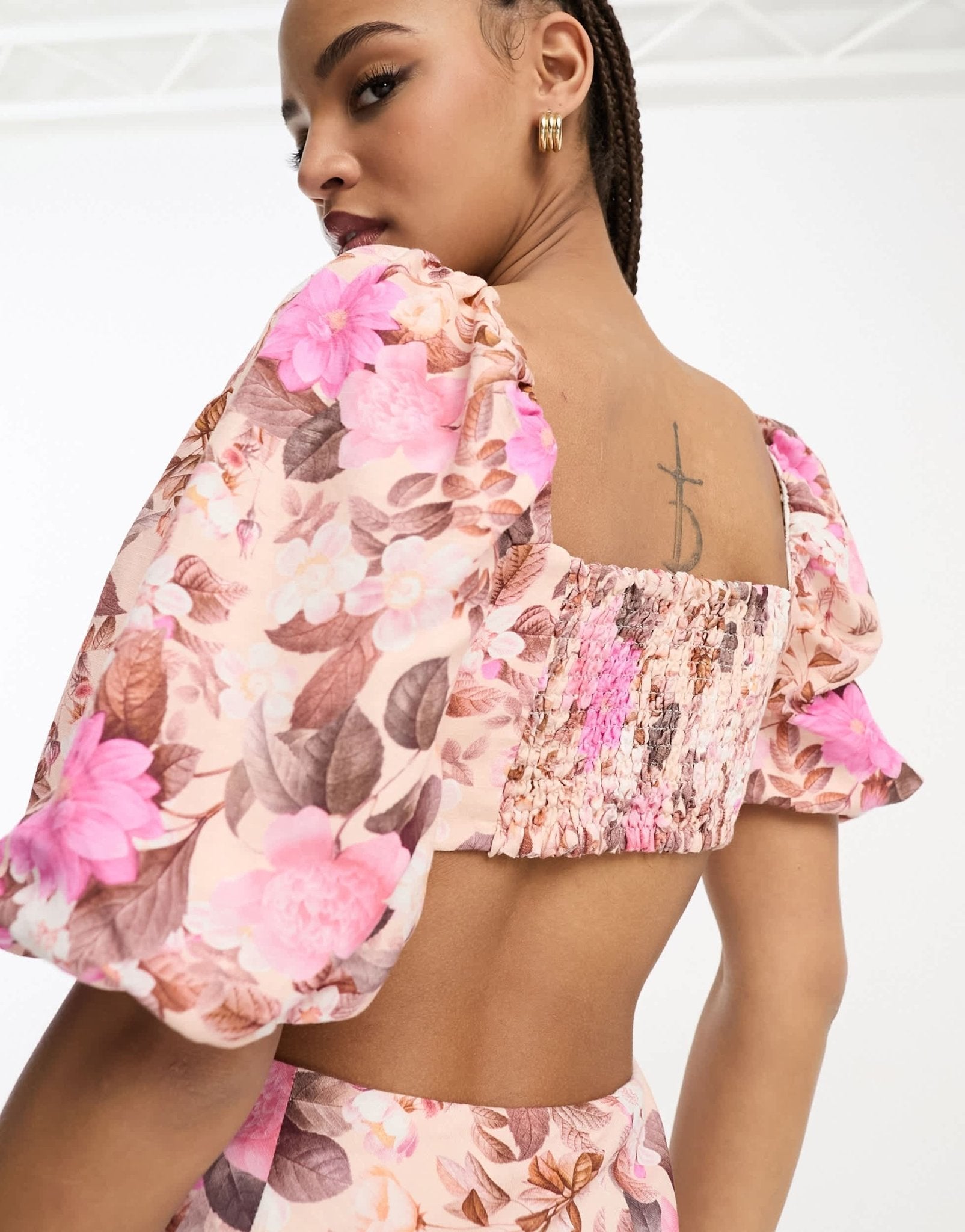 Ever New long sleeve maxi dress in leopard pink floral - ASOS Sample Sale