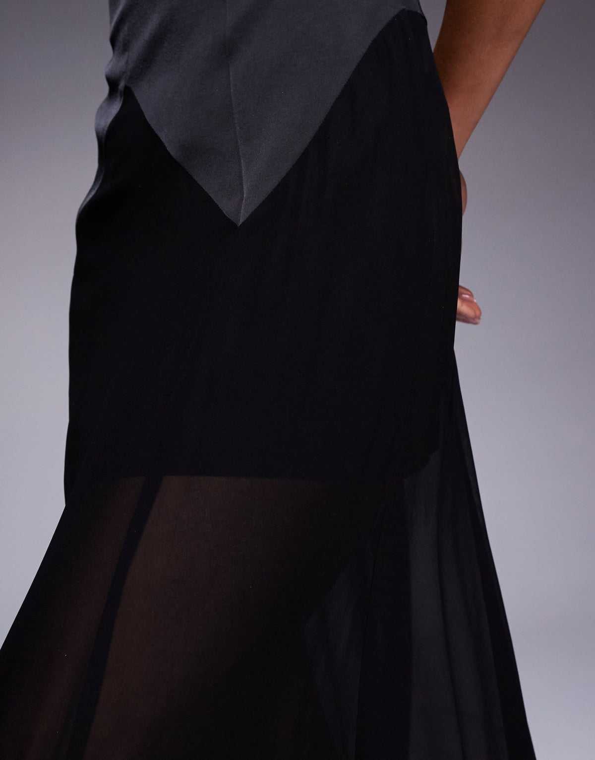 Ever New organza sheer maxi dress in black - ASOS Sample Sale