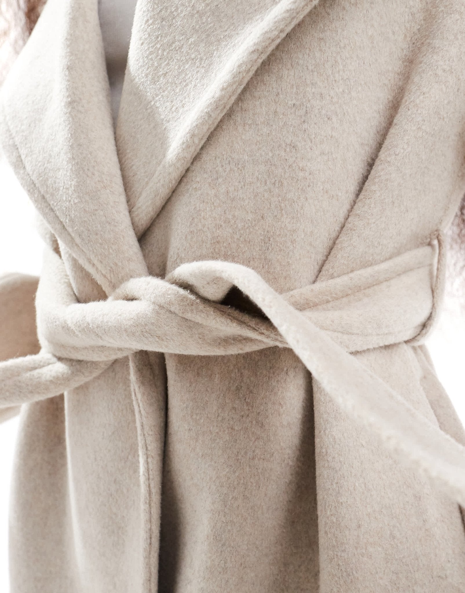 Ever New Petite formal maxi wrap coat in cream - ASOS Sample Sale