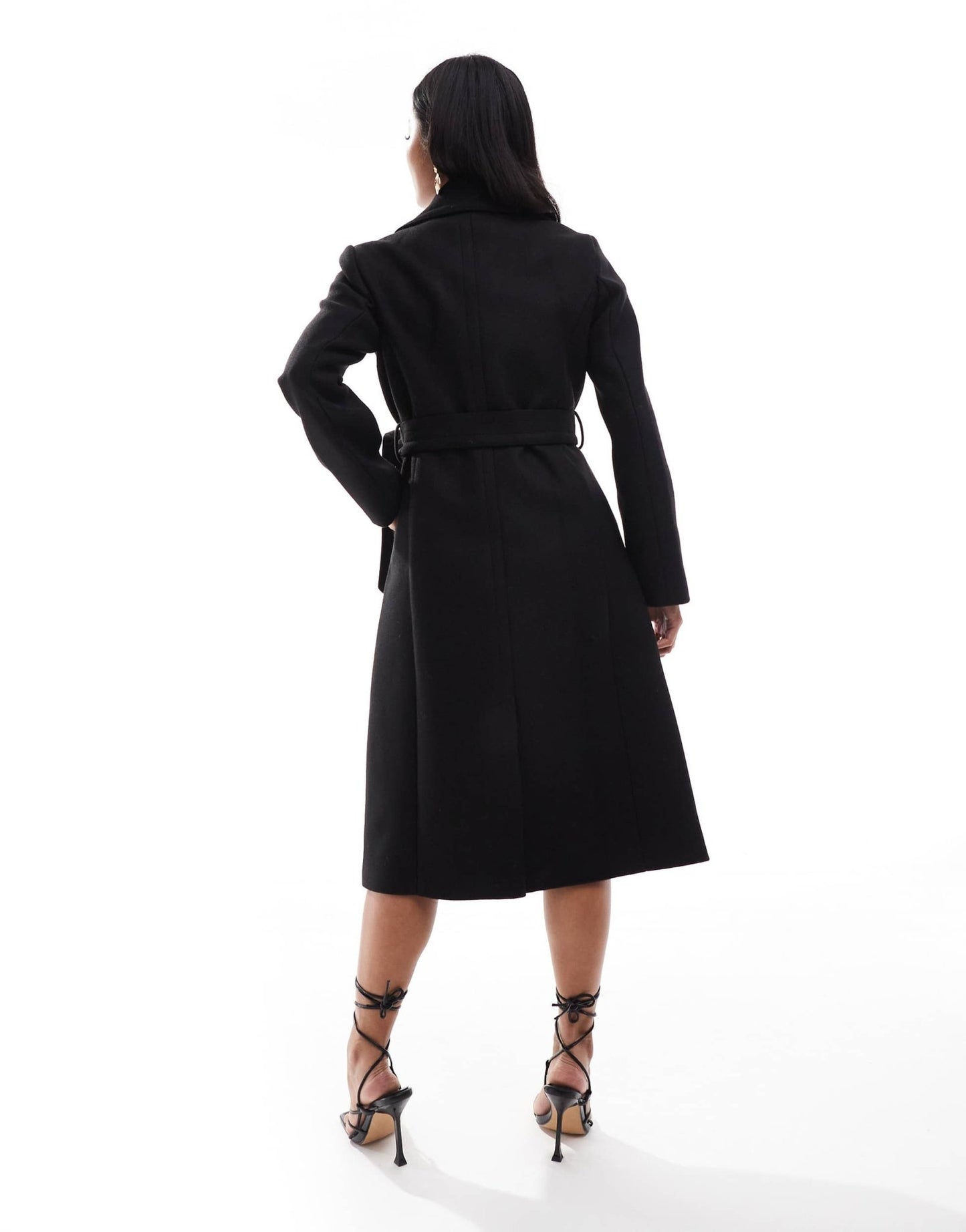 Ever New Petite formal wrap coat in black - ASOS Sample Sale