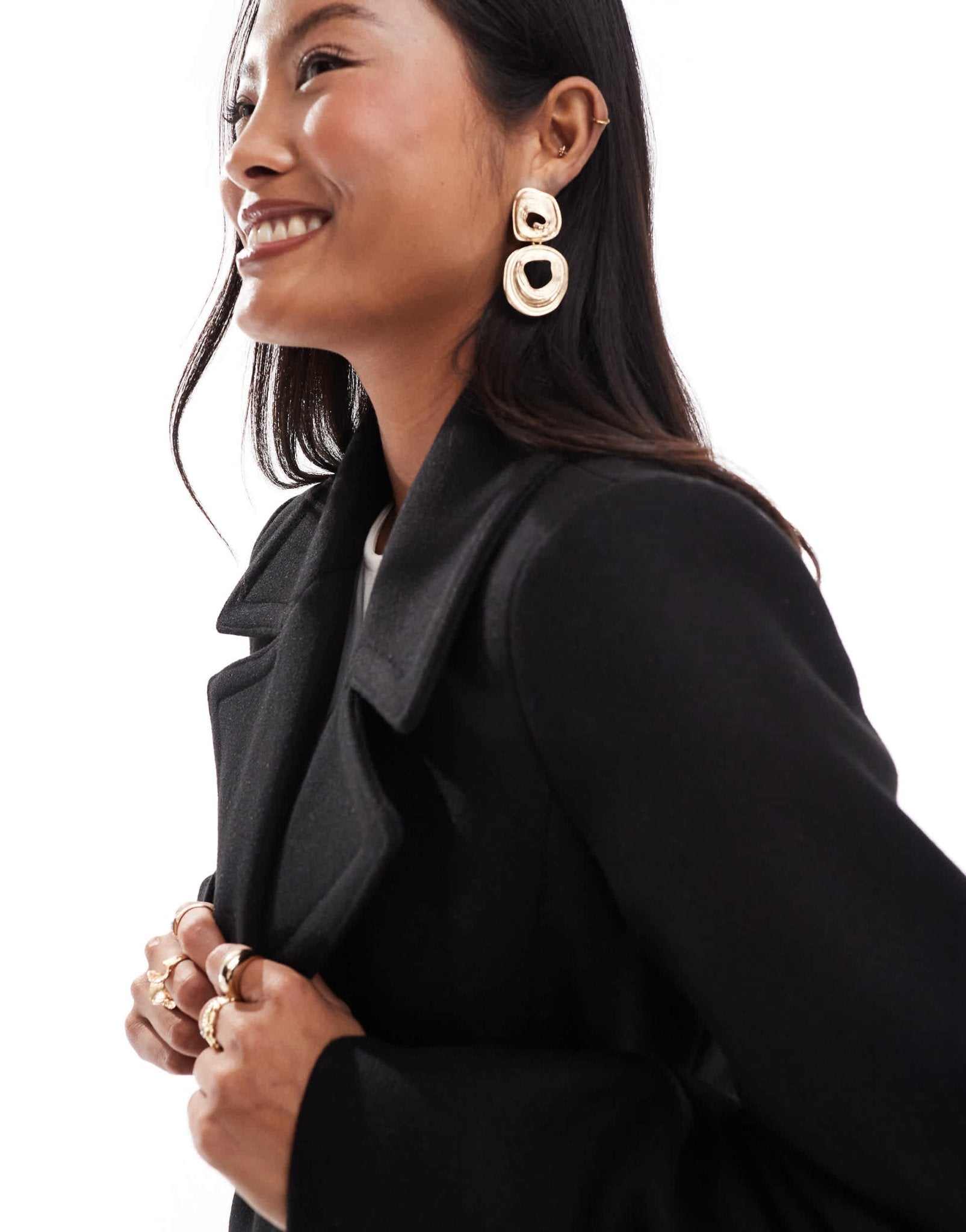 Ever New Petite formal wrap coat in black - ASOS Sample Sale