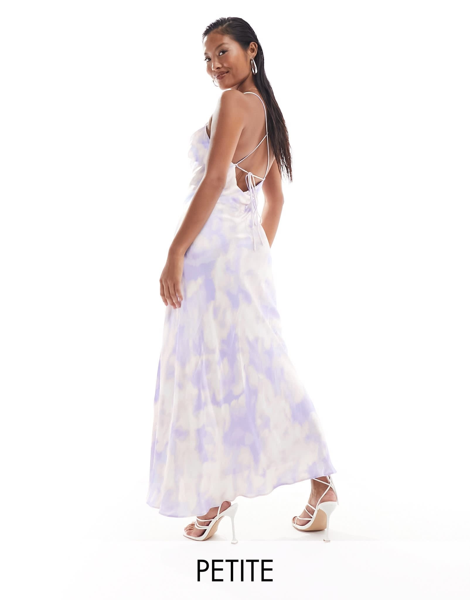 Ever New Petite satin slip dress in cloud print - ASOS Sample Sale