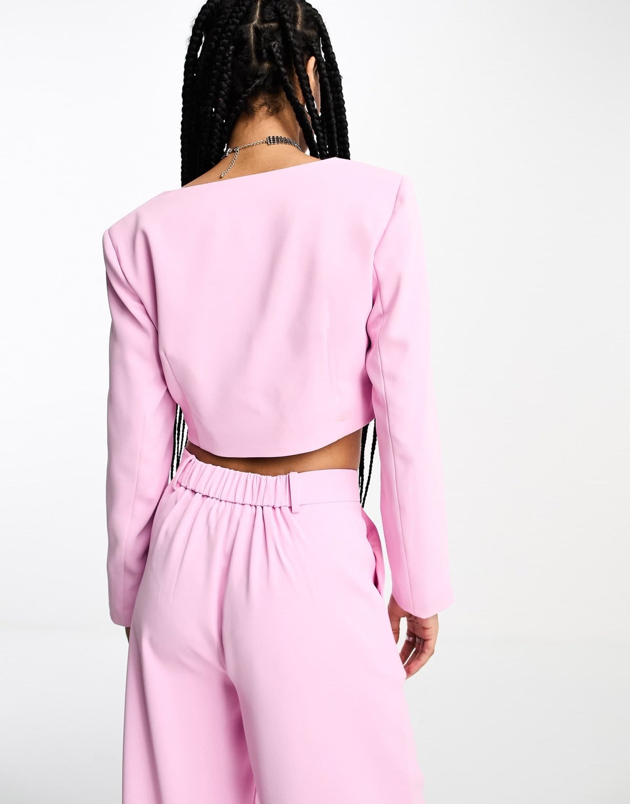 Extro & Vert Petite square neck crop top in baby pink co - ord - ASOS Sample Sale