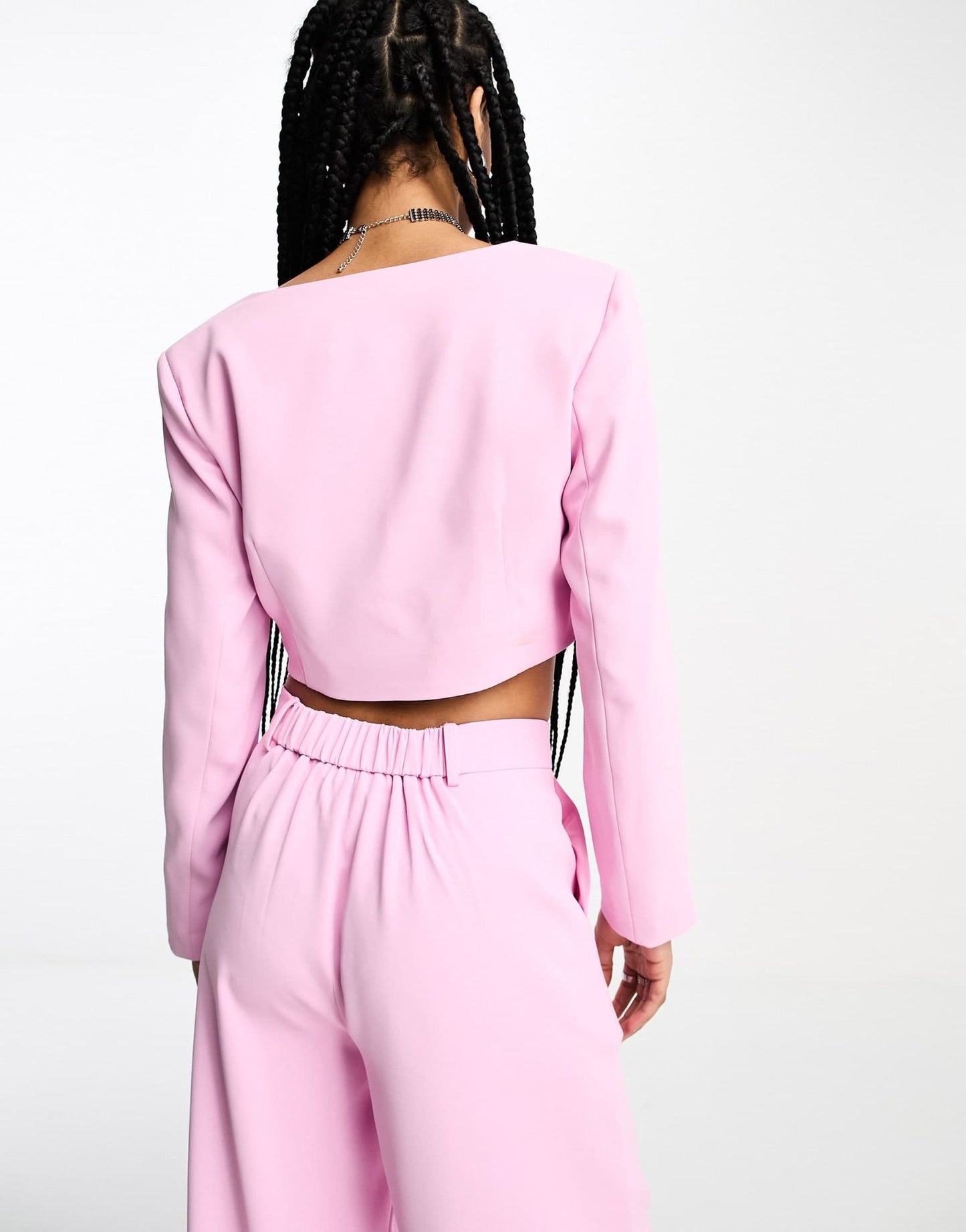 Extro & Vert Petite square neck crop top in baby pink co - ord - ASOS Sample Sale