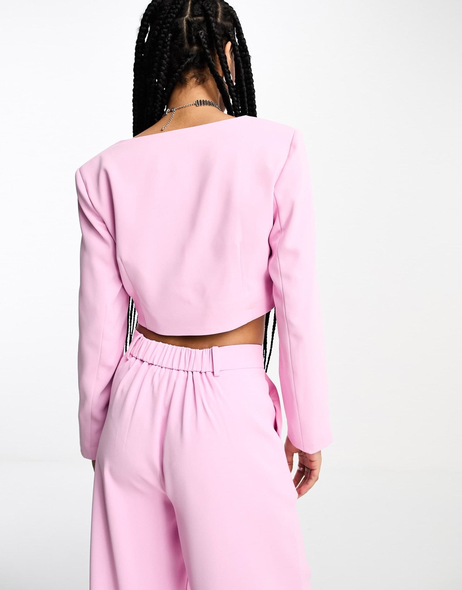 Extro & Vert Petite square neck crop top in baby pink co - ord - ASOS Sample Sale