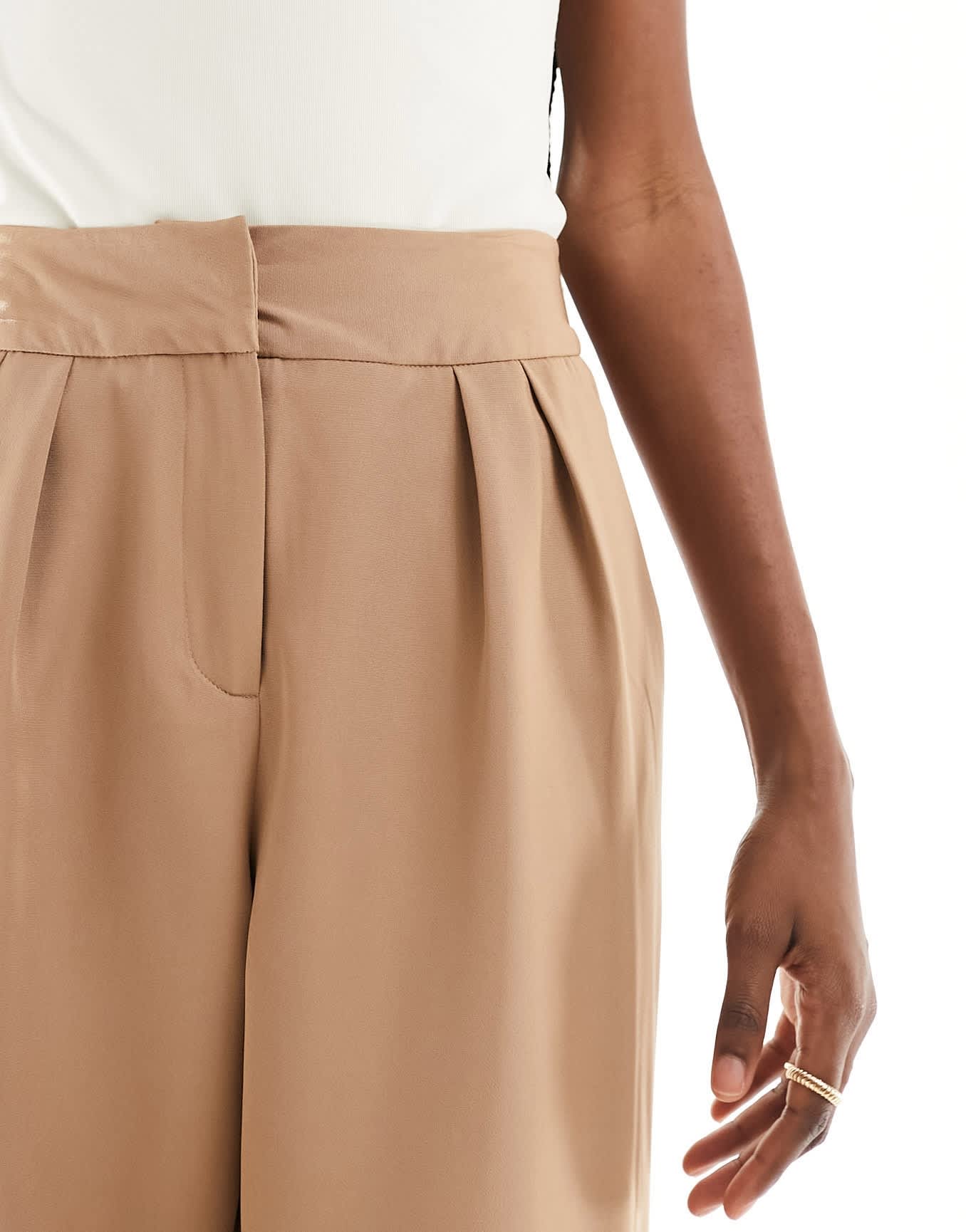 Extro & Vert tailored wideleg trousers in camel co - ord - ASOS Sample Sale