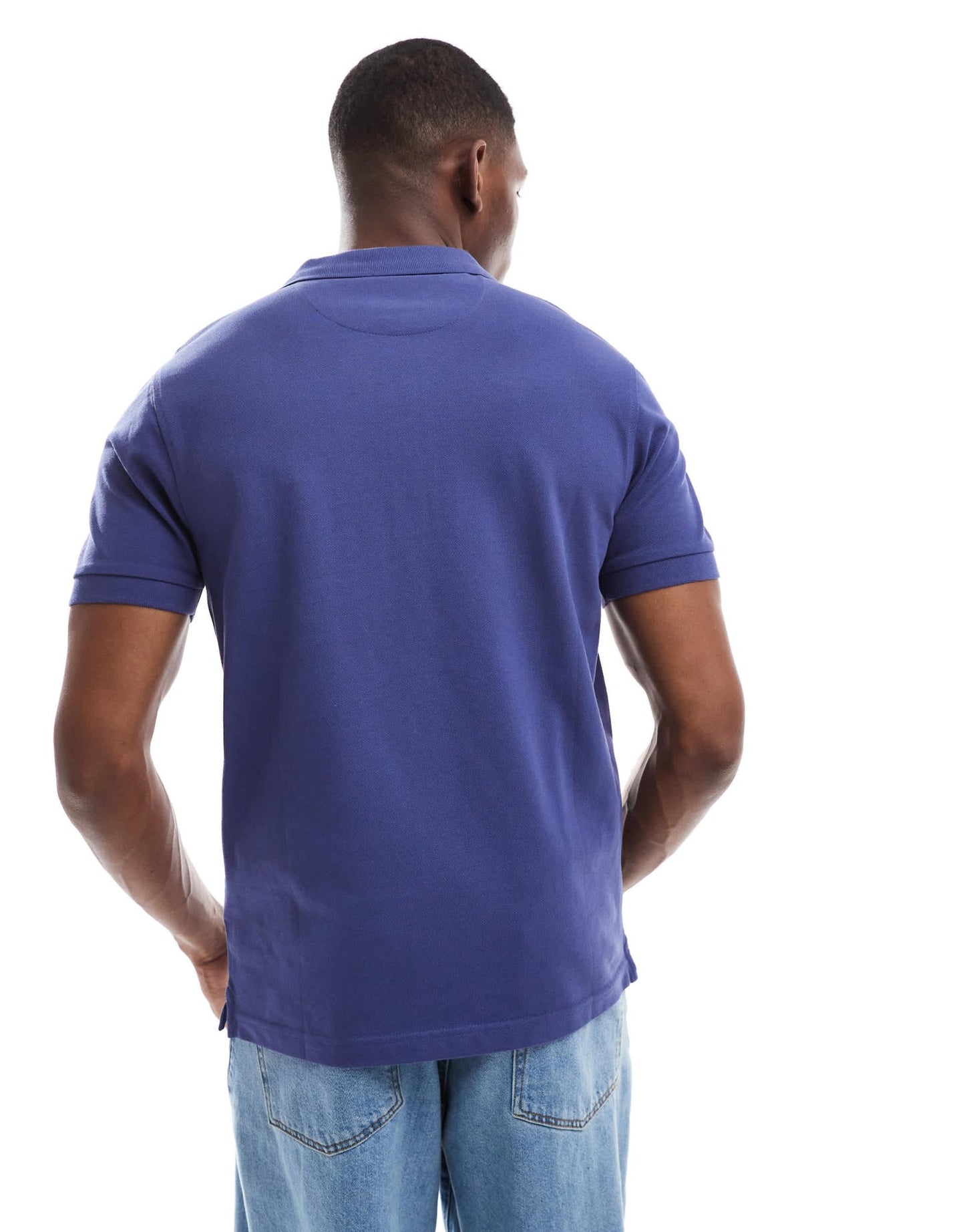 Farah blanes short sleeve polo shirt in mid blue - ASOS Sample Sale