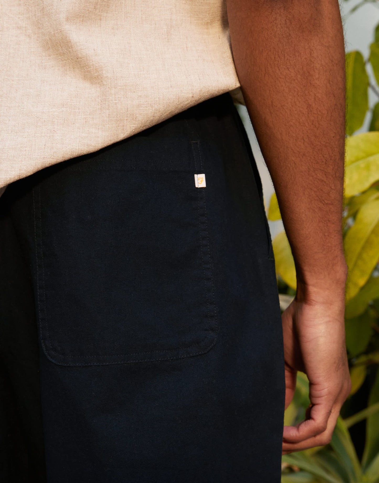 Farah Greenport wide leg drawcord waist trousers in navy - NAVY - ASOS Sample Sale