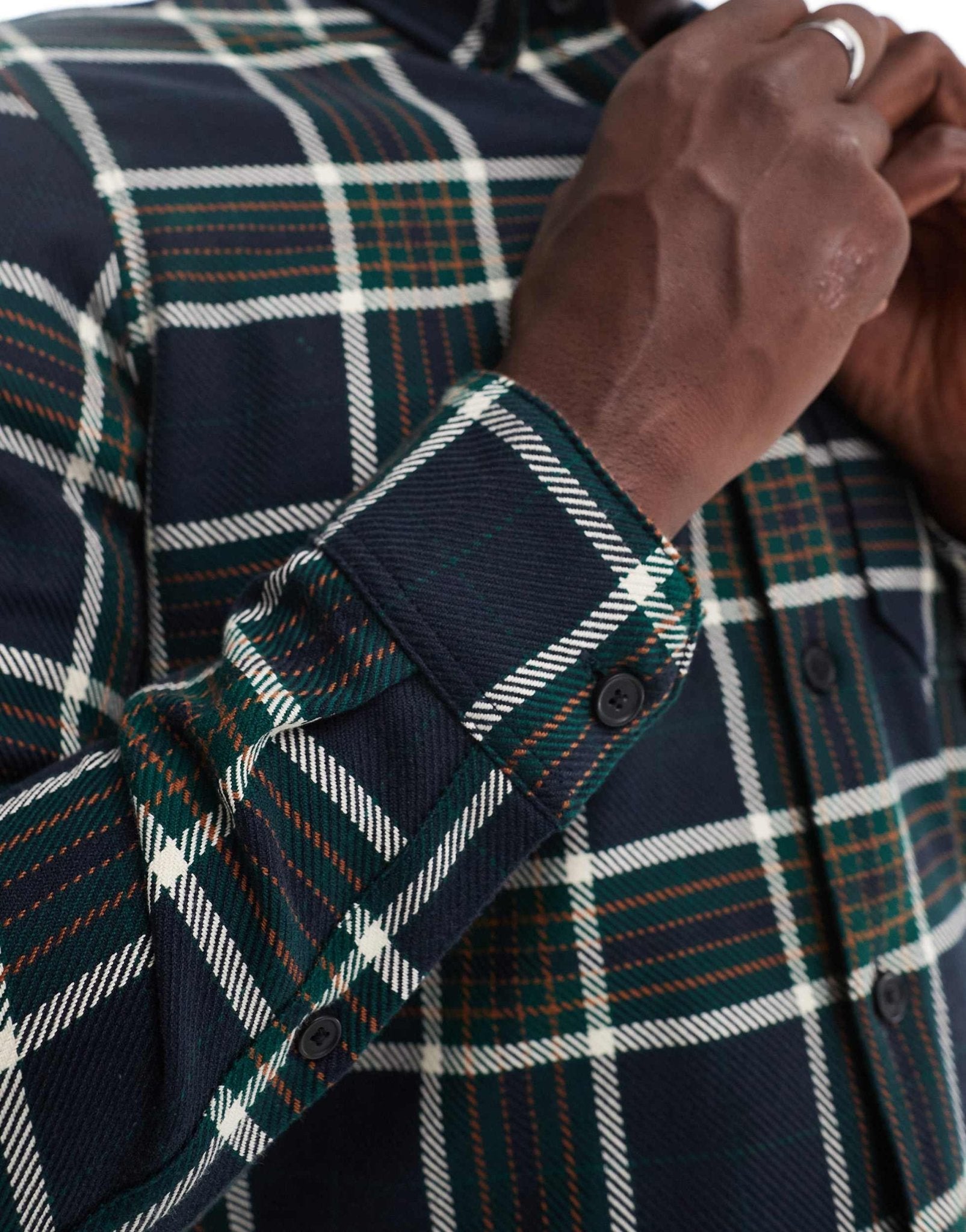 Farah Marcelo check longsleeve shirt in navy - ASOS Sample Sale