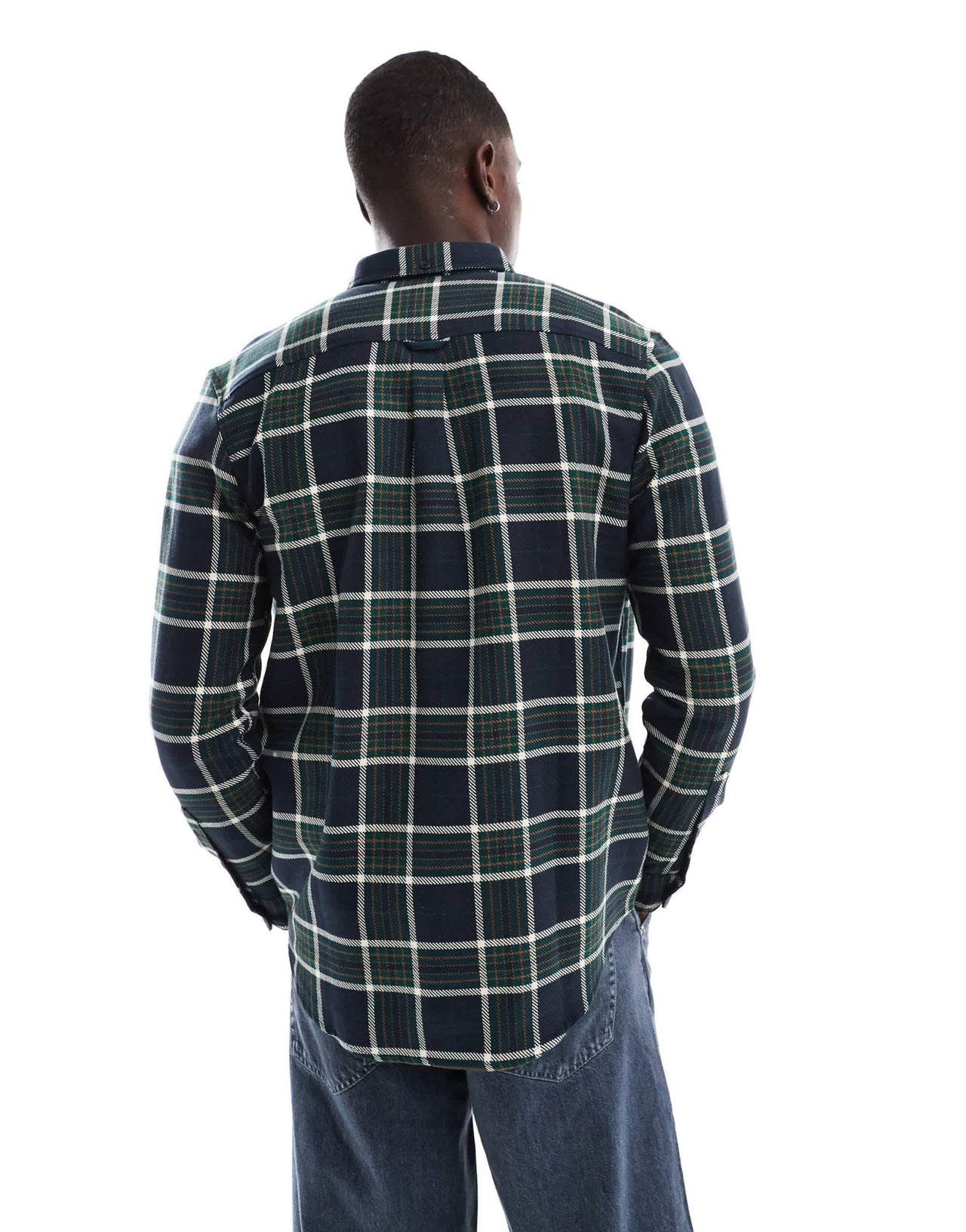 Farah Marcelo check longsleeve shirt in navy - ASOS Sample Sale