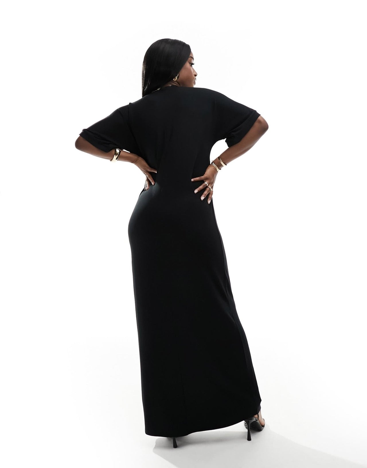 Fashionkilla bow detail maxi t-shirt dress in black - ASOS Sample Sale