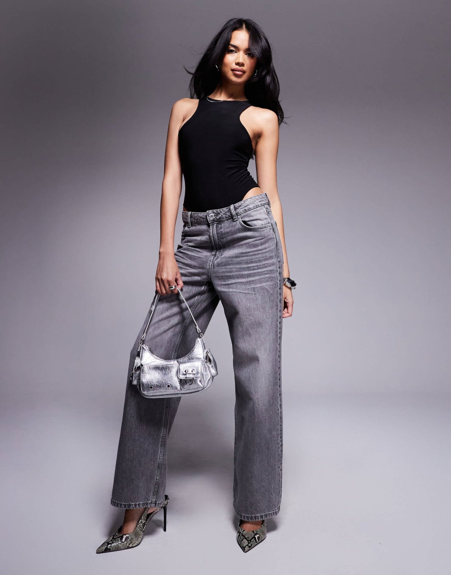 Fashionkilla exclusive slinky double sculpted racerneck body in black - ASOS Sample Sale