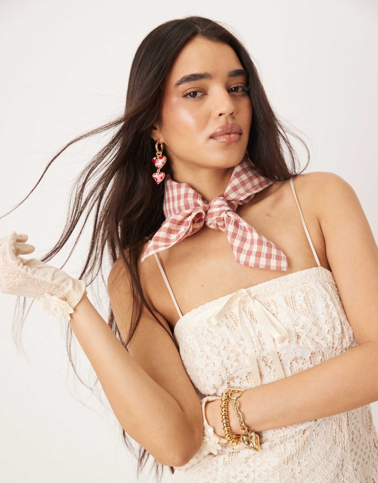 For Love & Lemons Claire mini dress in cream - ASOS Sample Sale