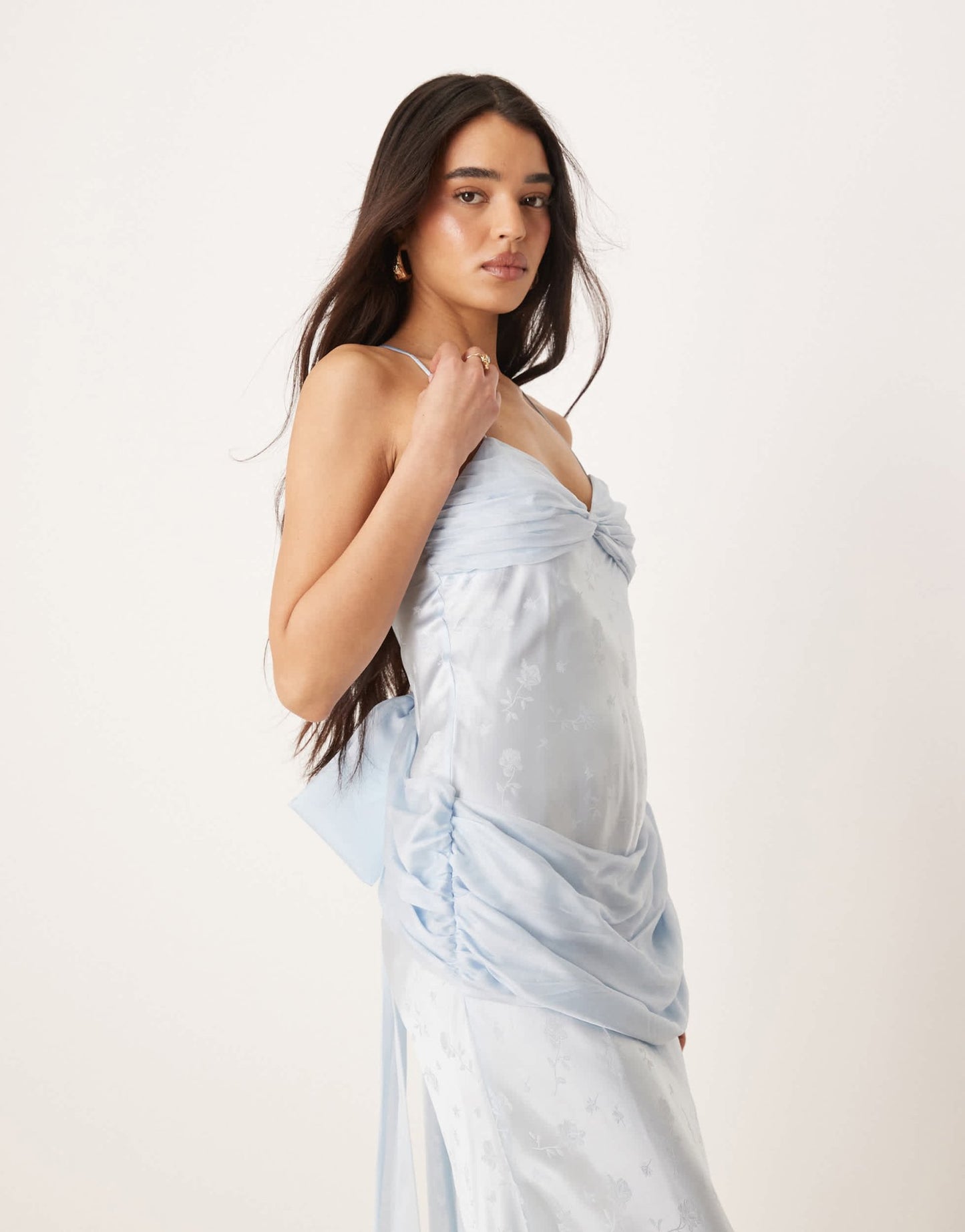 For Love & Lemons Daisy gown in light blue - ASOS Sample Sale