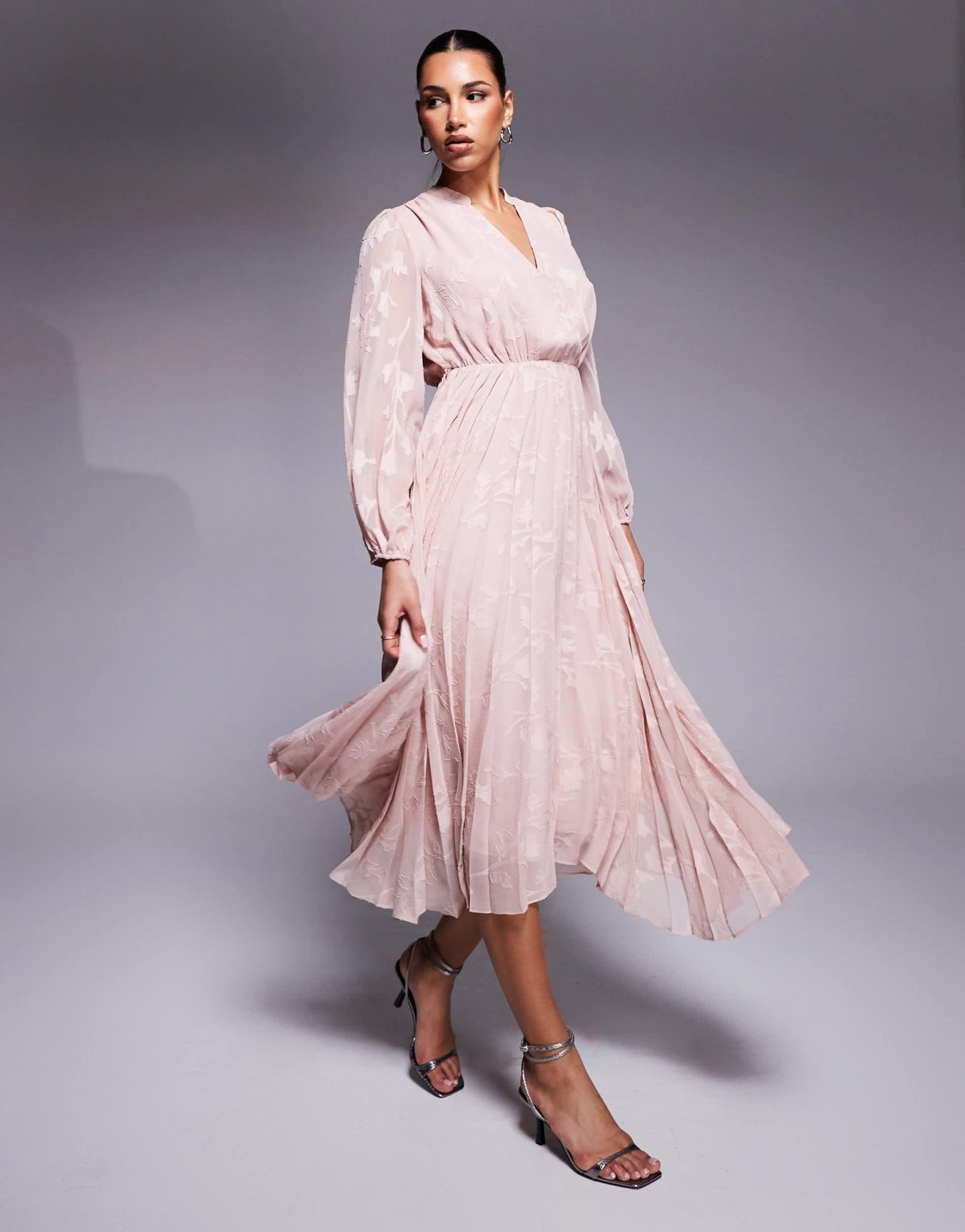 Forever New belted textured maxi dress in pink - ASOS Sample Sale