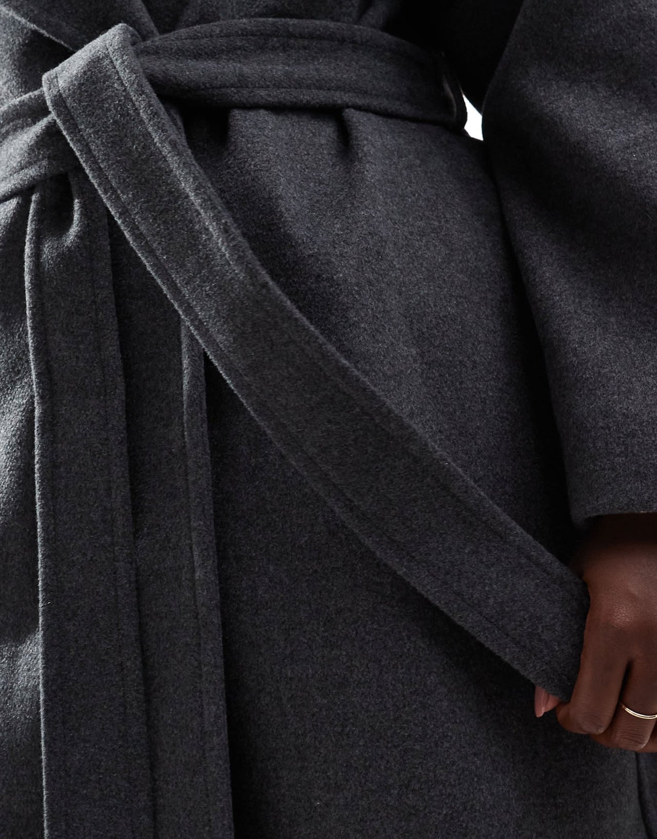 Forever New Curve oversized wrap coat in charcoal - ASOS Sample Sale