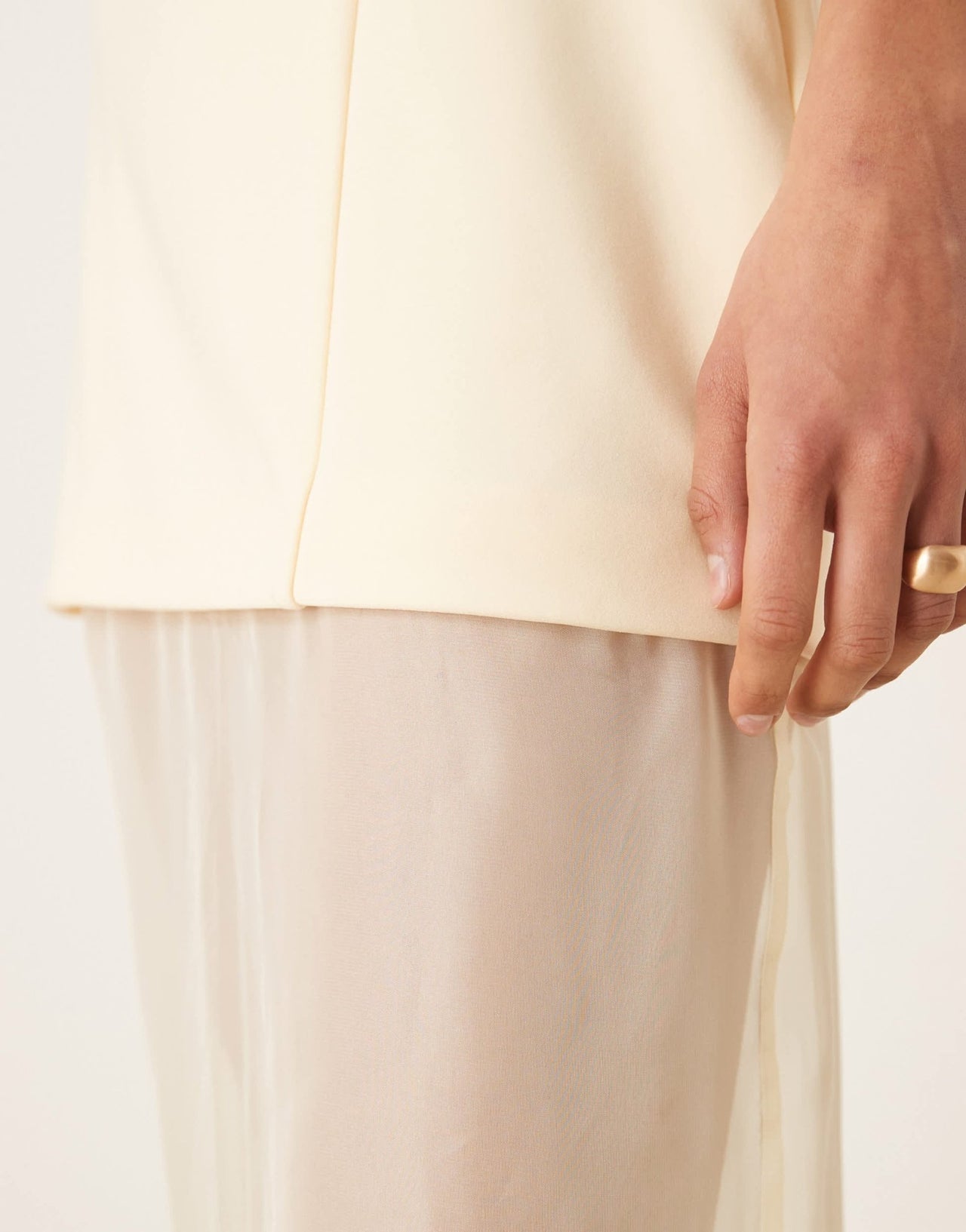 Forever New drop hem sheer midaxi dress in lemon drop - ASOS Sample Sale