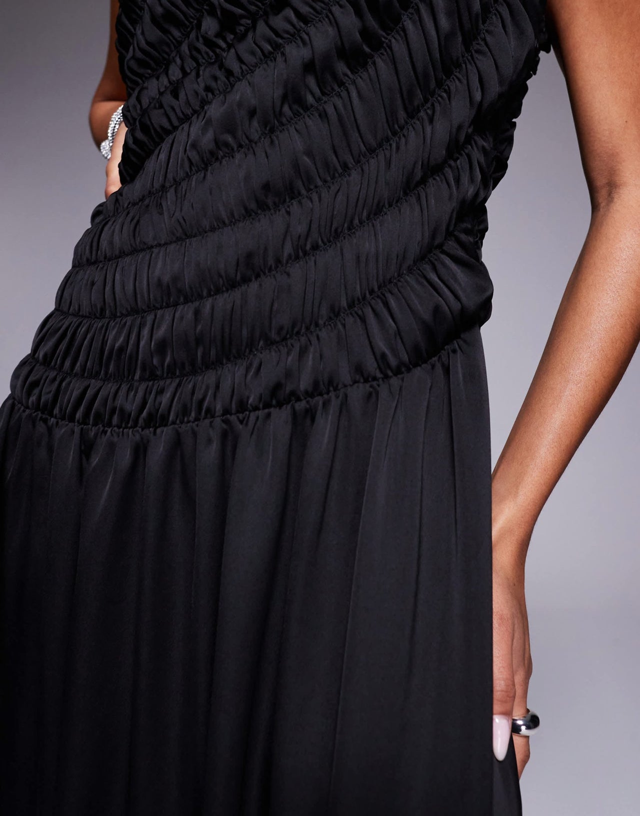 Forever New drop waist maxi dress in black - ASOS Sample Sale