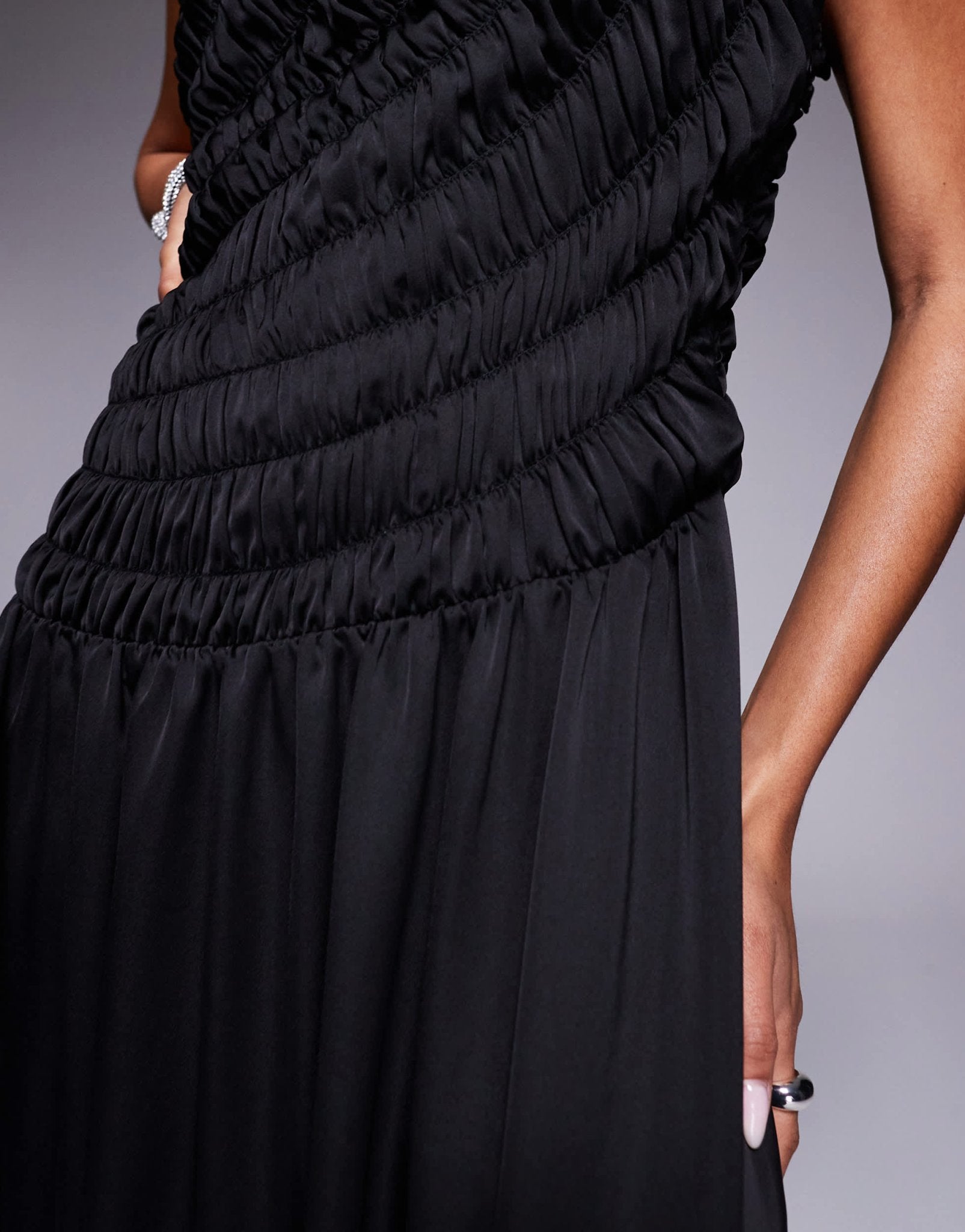 Forever New drop waist maxi dress in black - ASOS Sample Sale