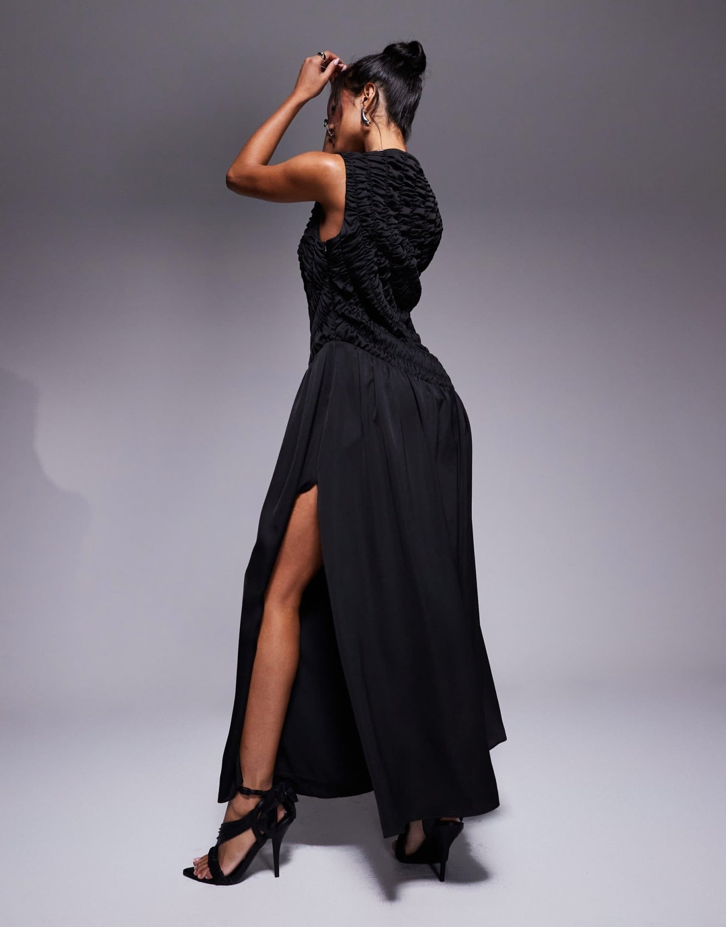 Forever New drop waist maxi dress in black - ASOS Sample Sale