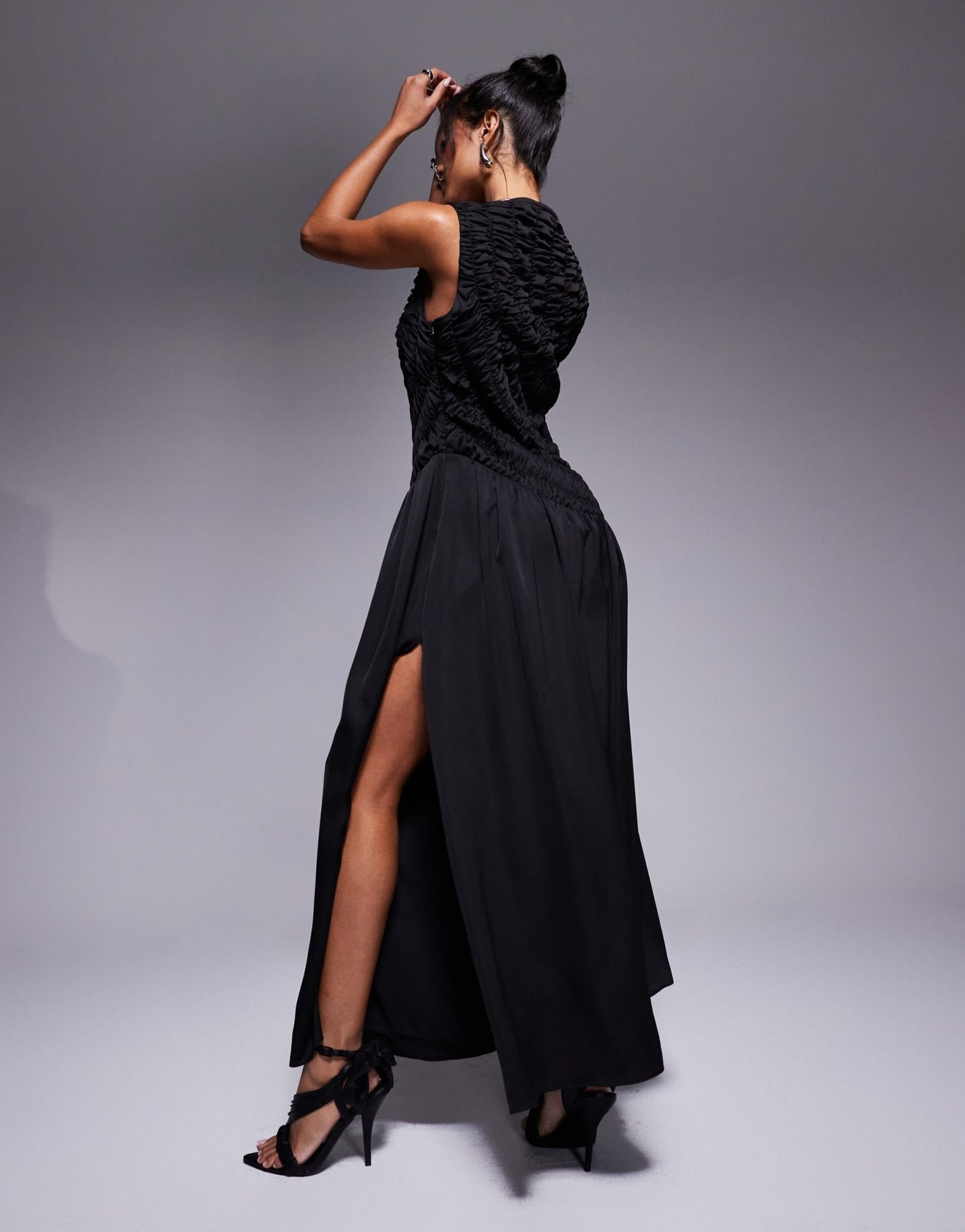 Forever New drop waist maxi dress in black - ASOS Sample Sale