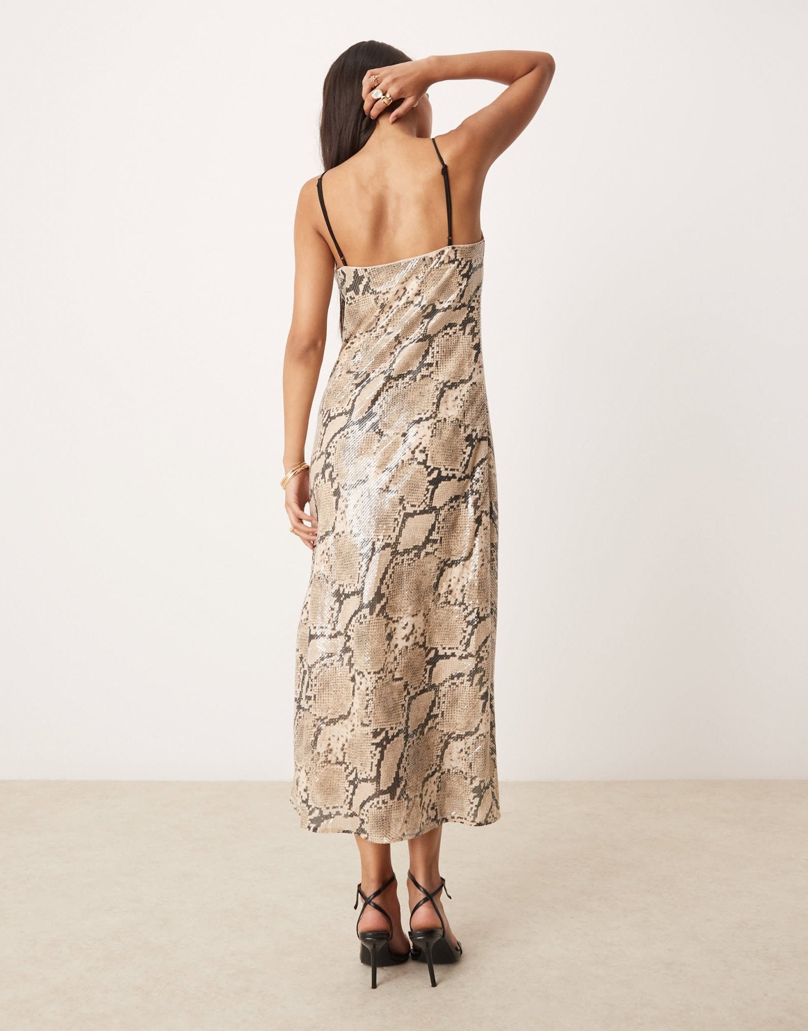 Forever New embellished maxi dress in snake sequin - ASOS Sample Sale
