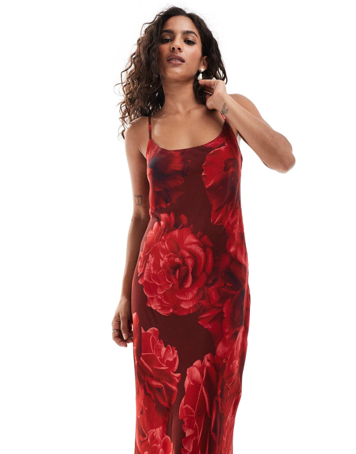 Forever New Petite slip maxi dress in red floral - ASOS Sample Sale
