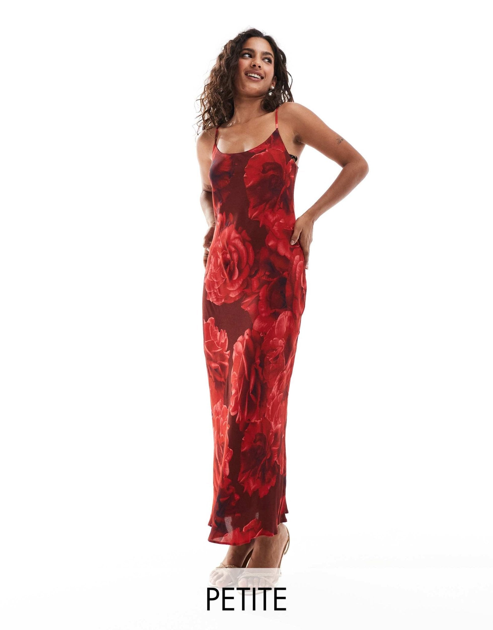 Forever New Petite slip maxi dress in red floral - ASOS Sample Sale